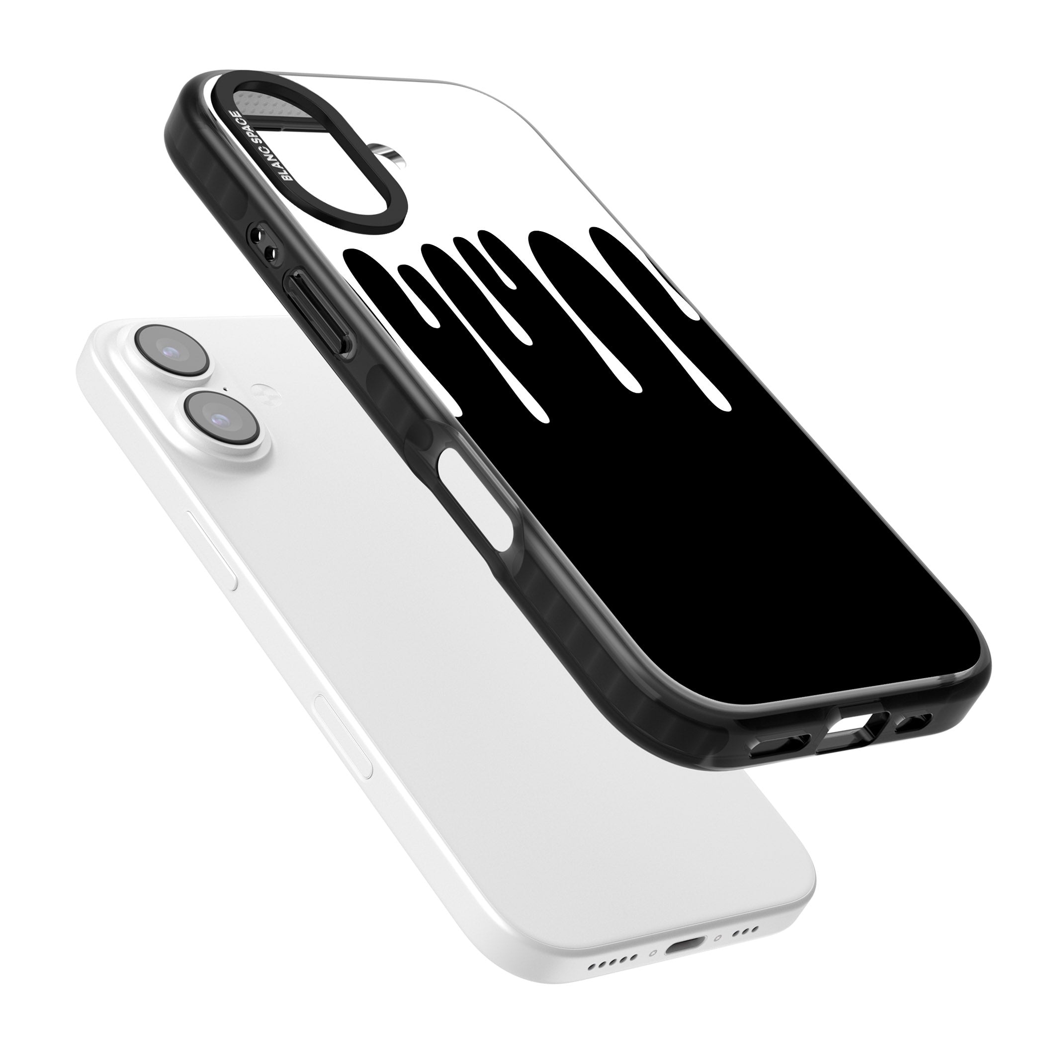 Melted Effect: White & Black iPhone 17 Impact Black Phone Case Colours