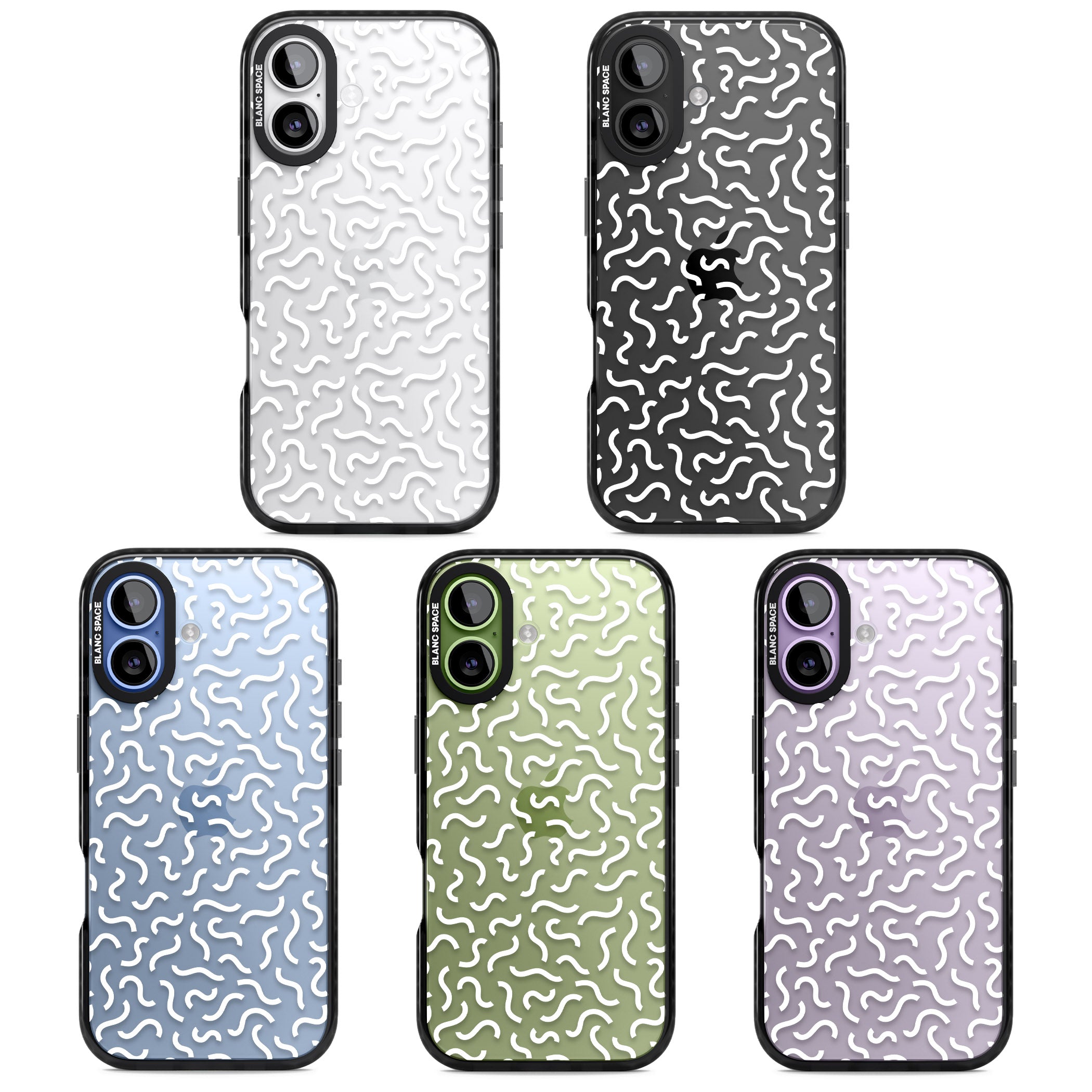 Black & White Wavy Pattern iPhone 17 Impact Black Phone Case APT Impact Protection
