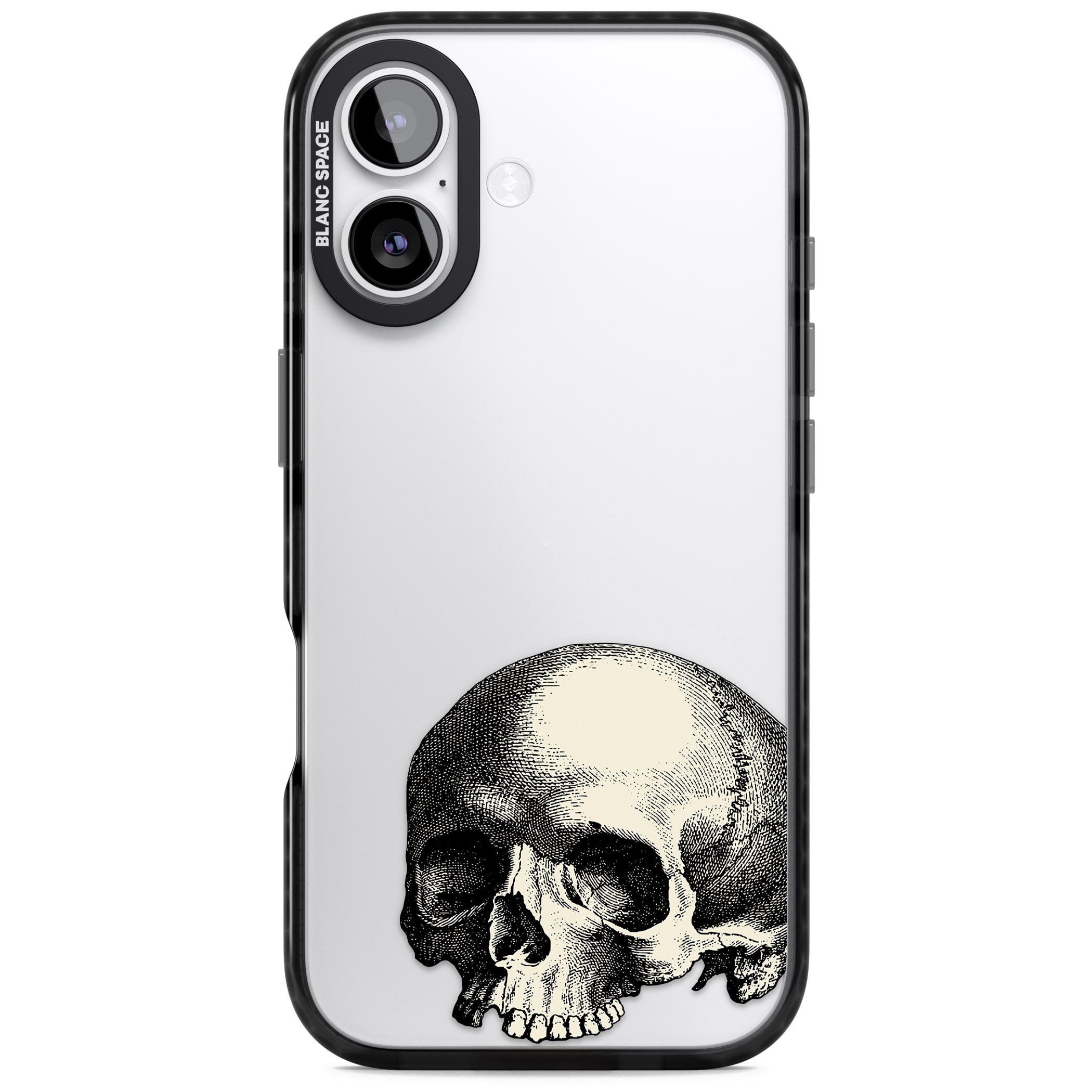Minimal Vintage Skull iPhone 17 Impact Black Phone Case