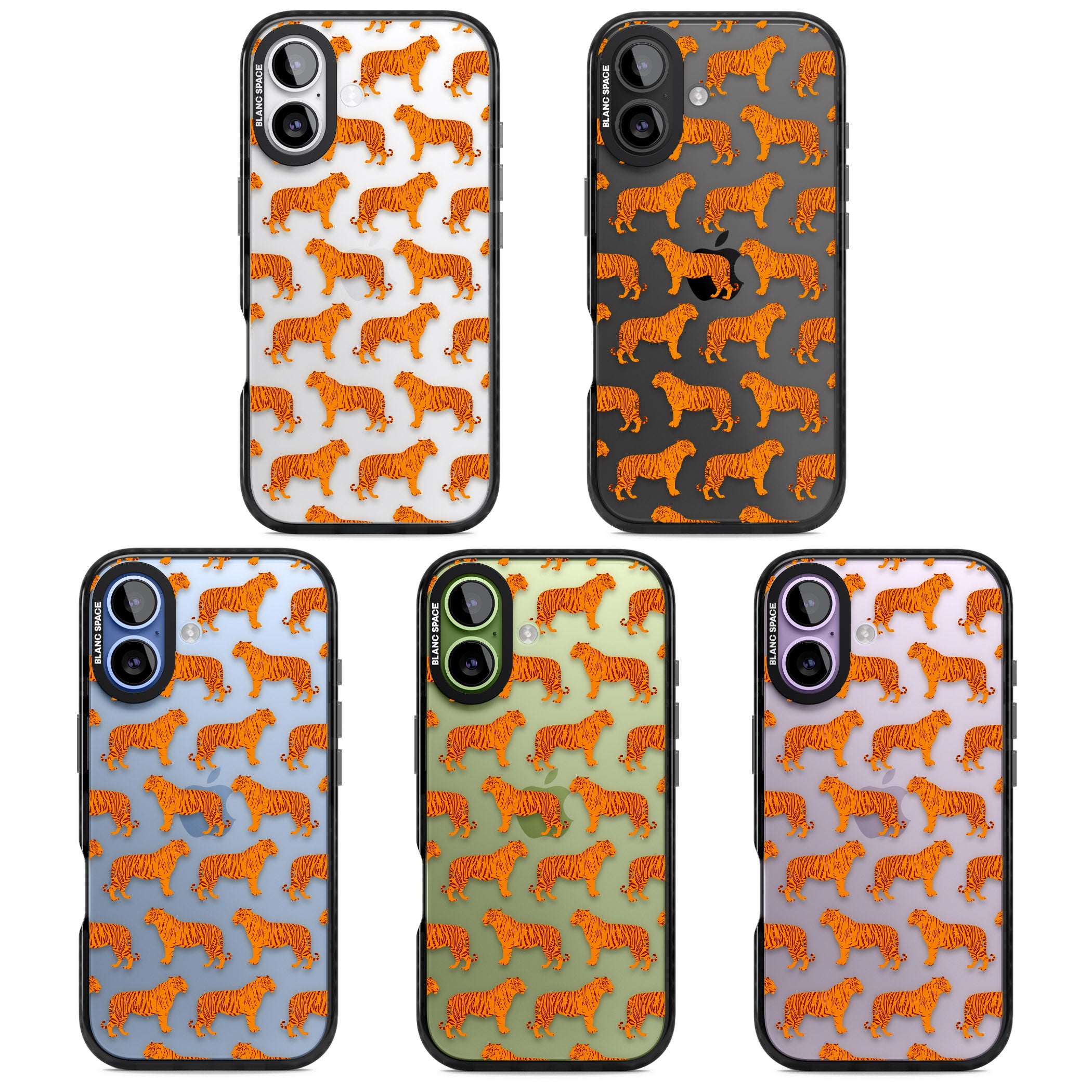 Tiger Pattern iPhone 17 Impact Black Phone Case APT Impact Protection