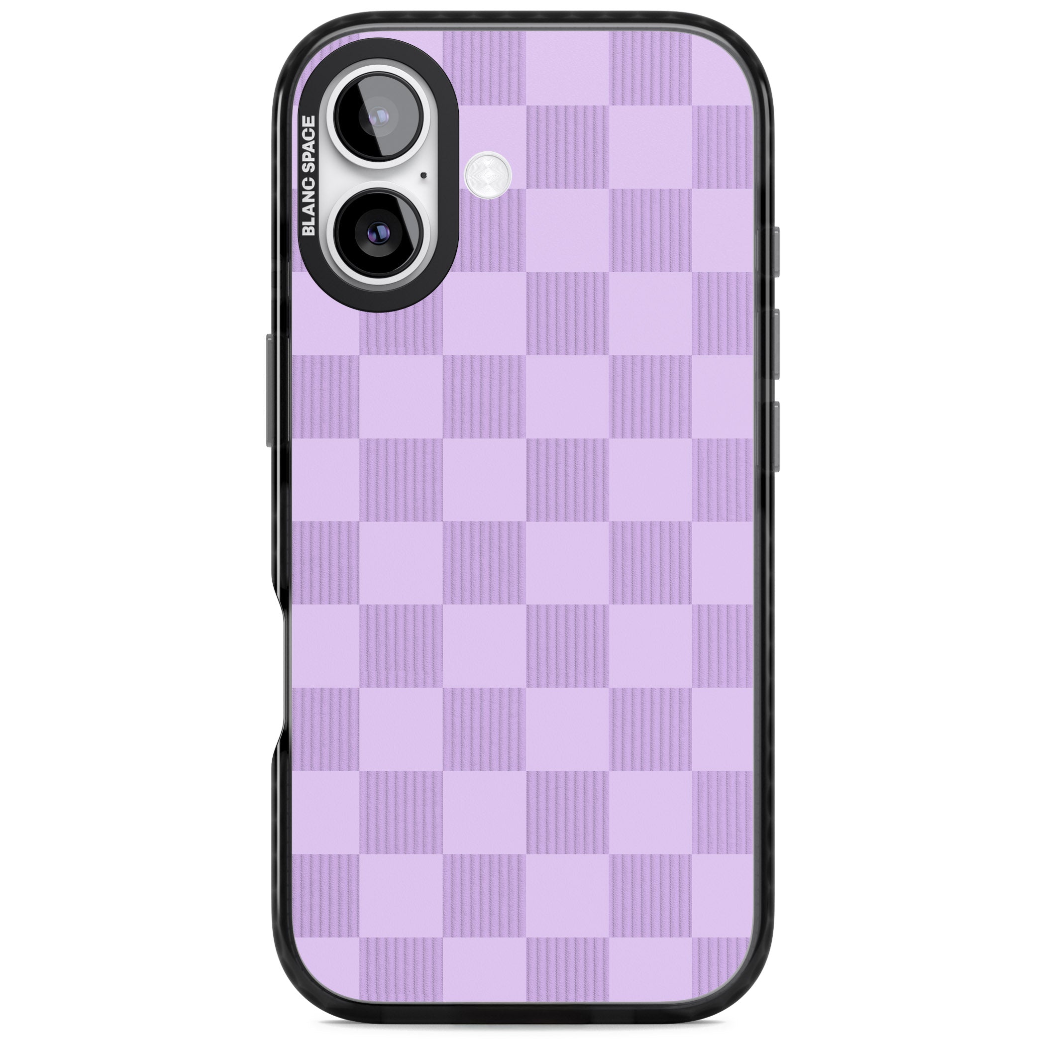 Lilac Checkered iPhone 17 Impact Black Phone Case