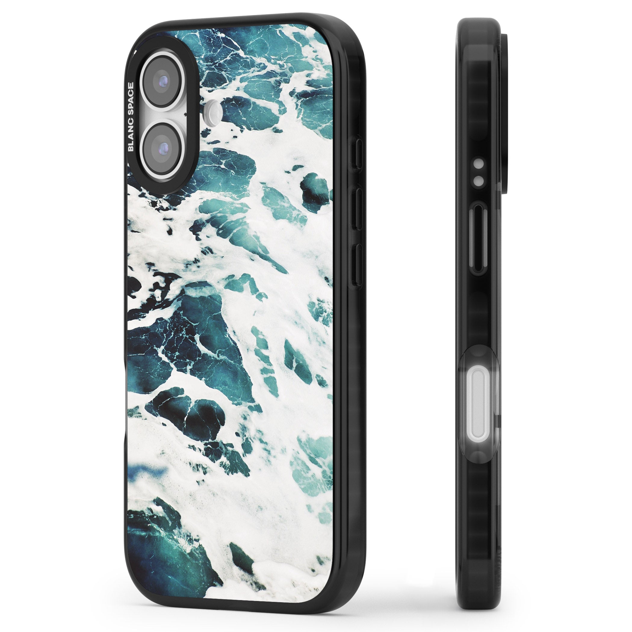 Ocean Surge iPhone 17 Impact Black Phone Case Side Profile