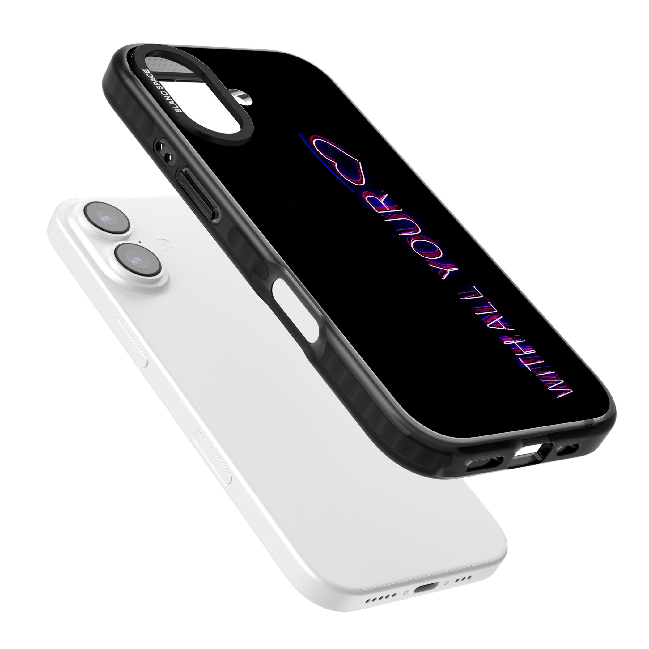 Neon Heart Script iPhone 17 Impact Black Phone Case Colours