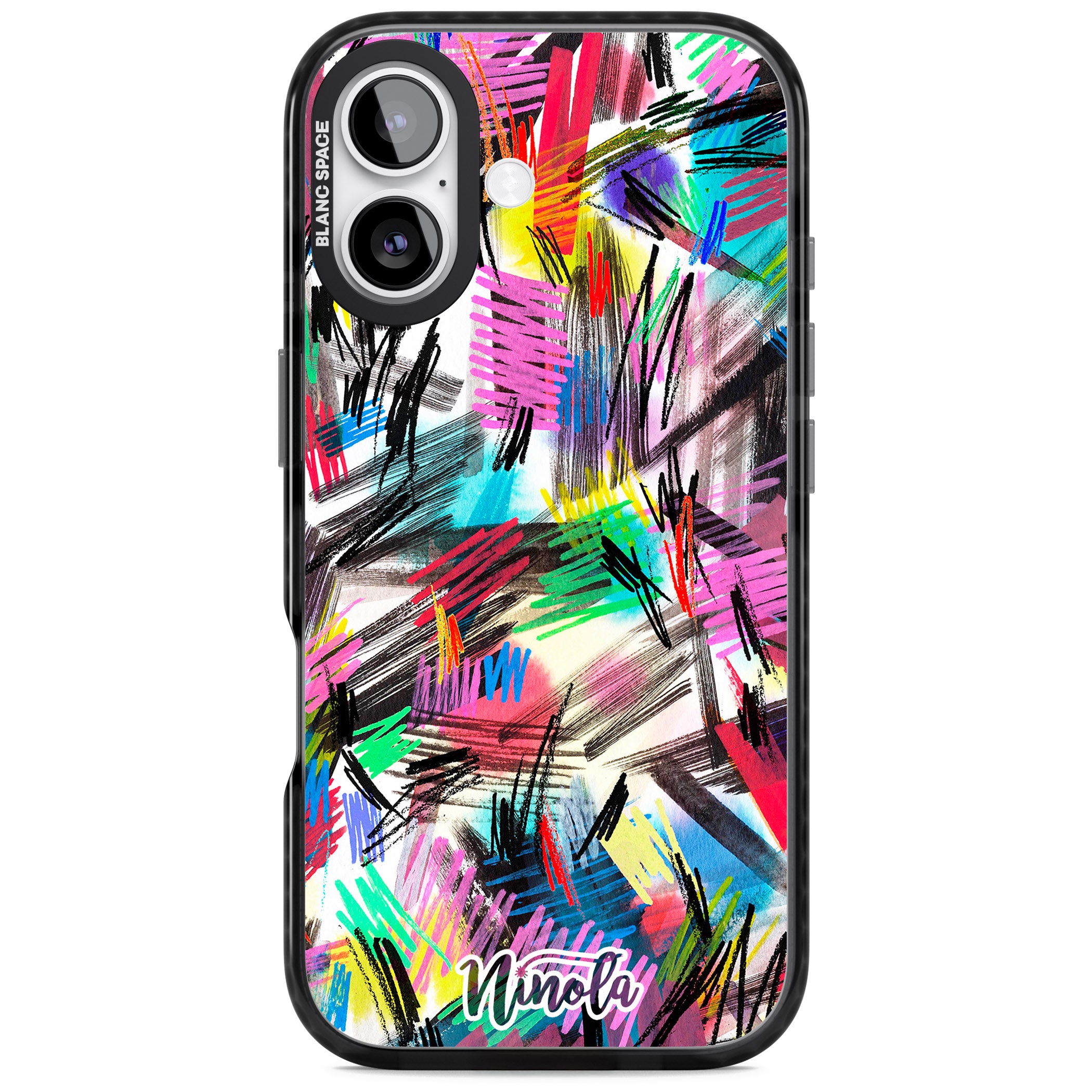 Wild Strokes Rainbow iPhone 17 Impact Black Phone Case