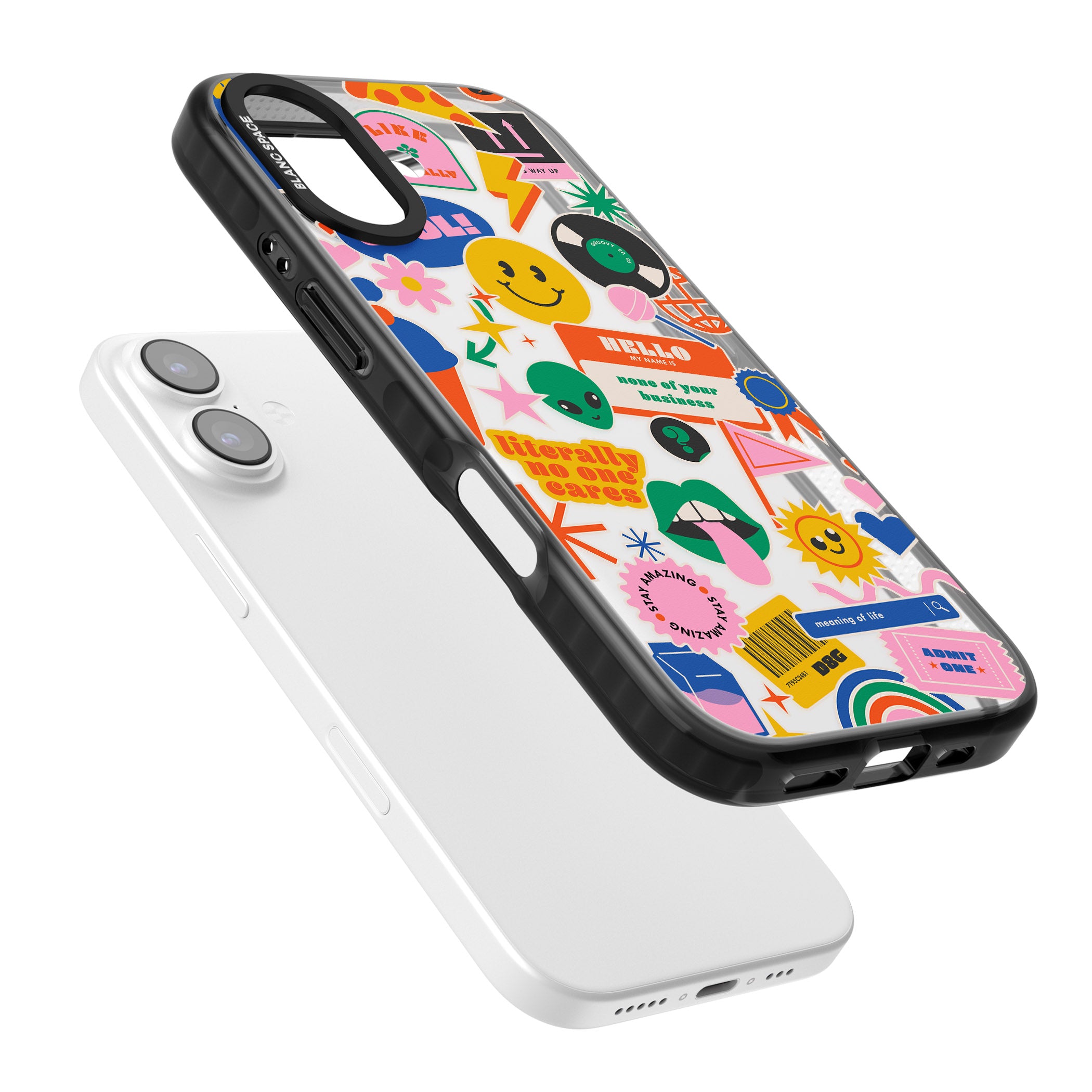 Nostalgic Sticker Vibes iPhone 17 Impact Black Phone Case Colours