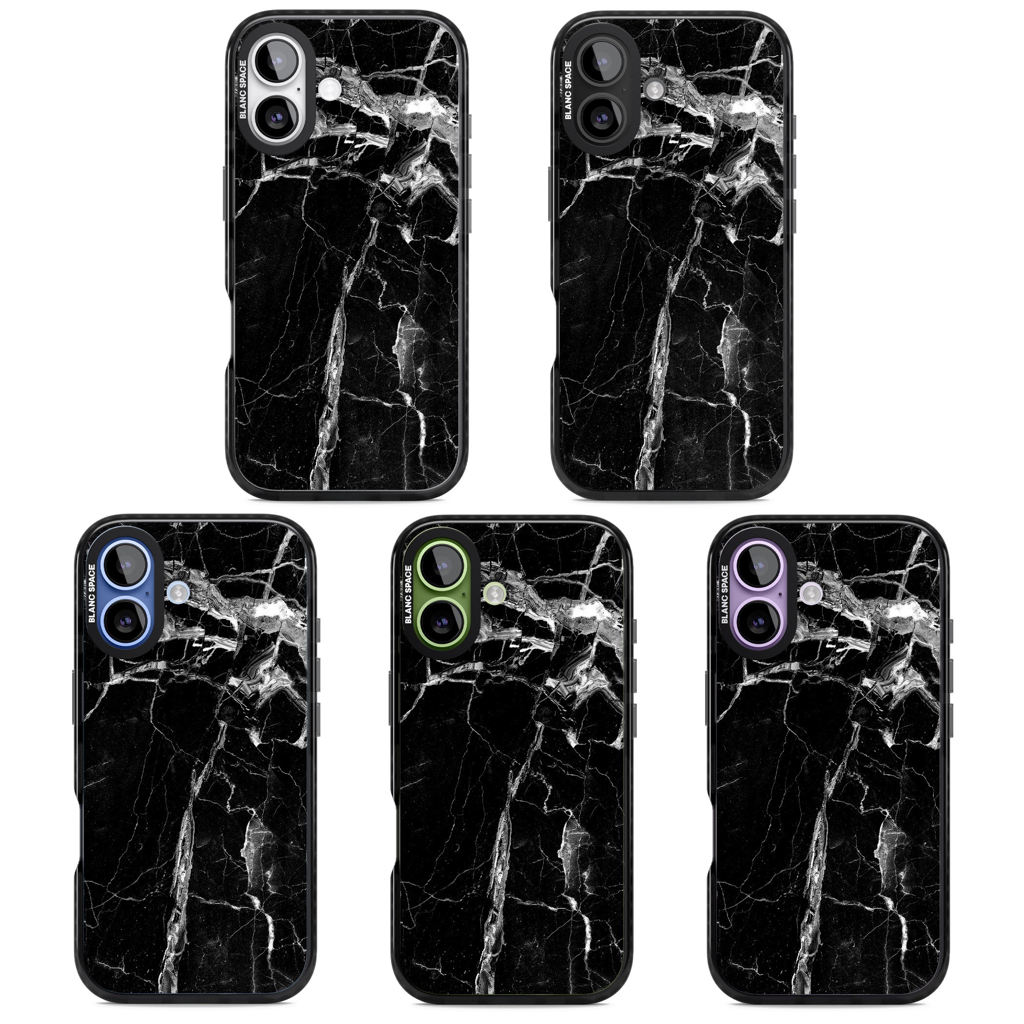 Black Onyx Marble iPhone 17 Impact Black Phone Case APT Impact Protection
