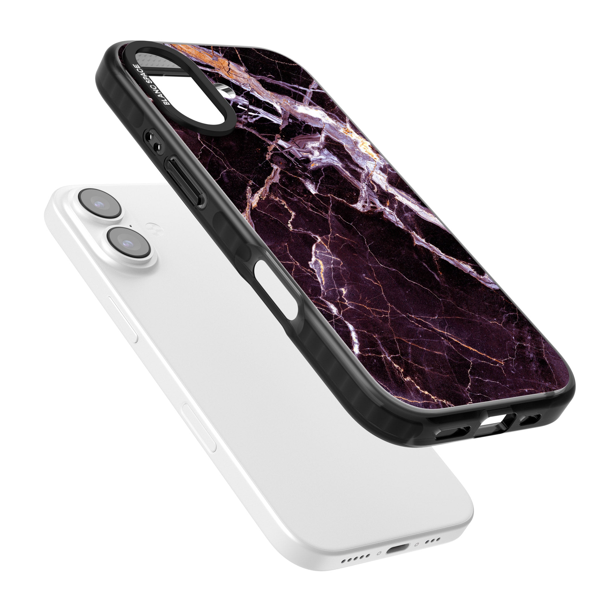 Violet Shatter Marble iPhone 17 Impact Black Phone Case Colours