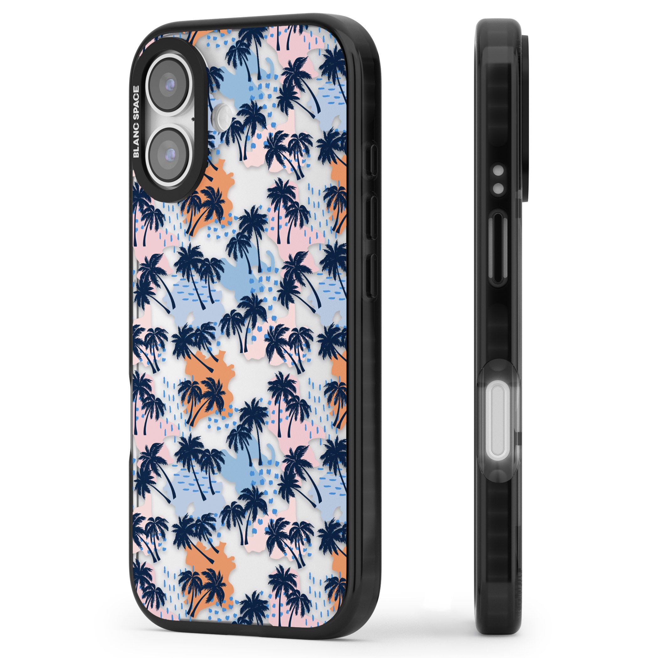 Tropical Vibes Palm Clear iPhone 17 Impact Black Phone Case Side Profile