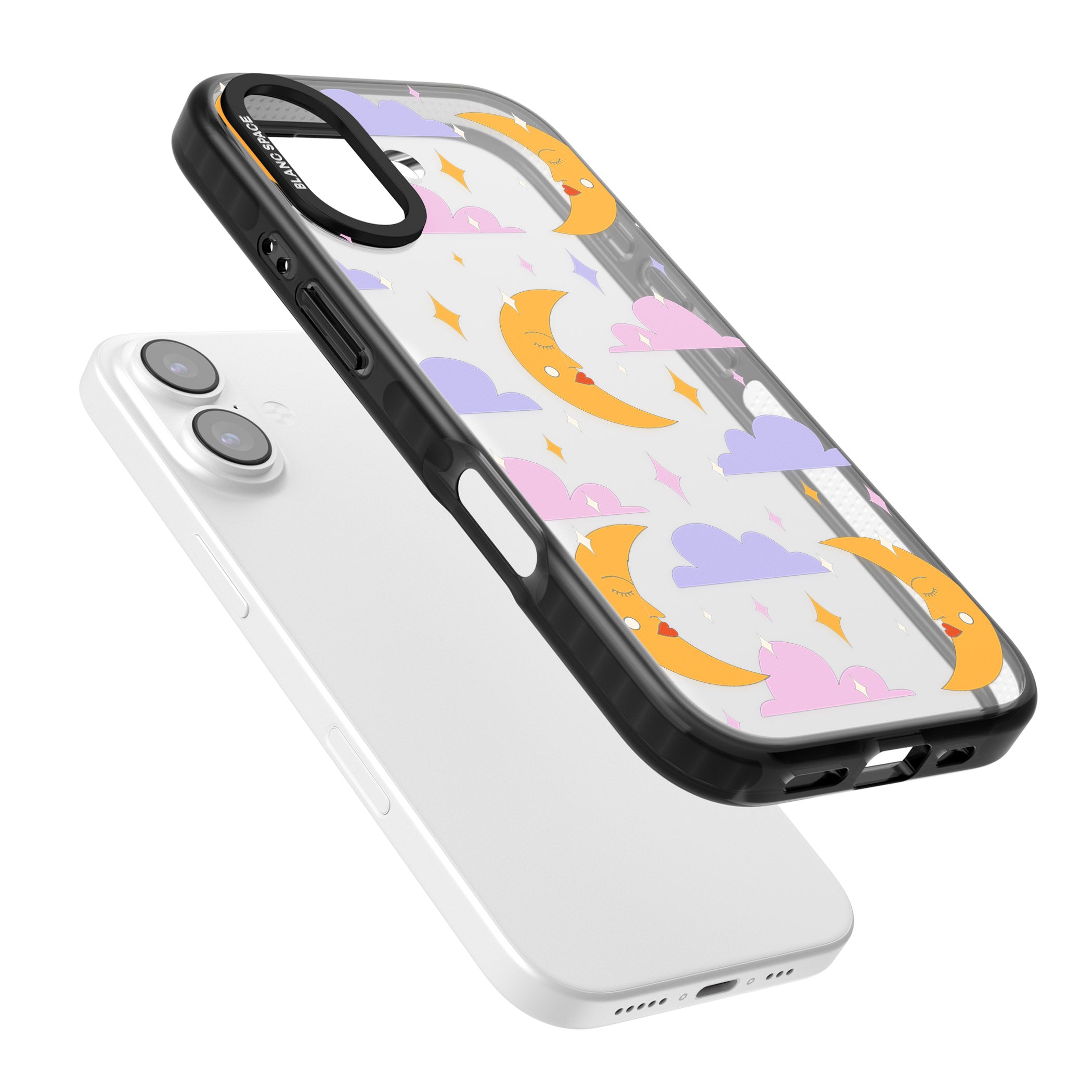Moons & Clouds iPhone 17 Impact Black Phone Case Colours