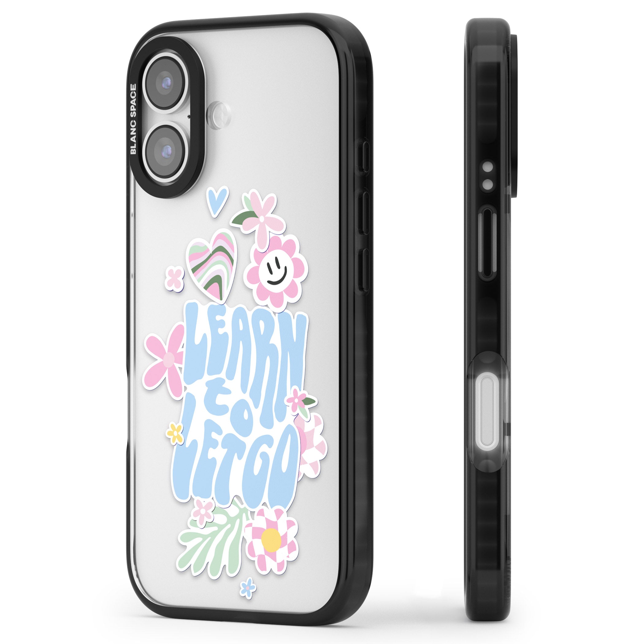 Learn To Let Go iPhone 17 Impact Black Phone Case Side Profile