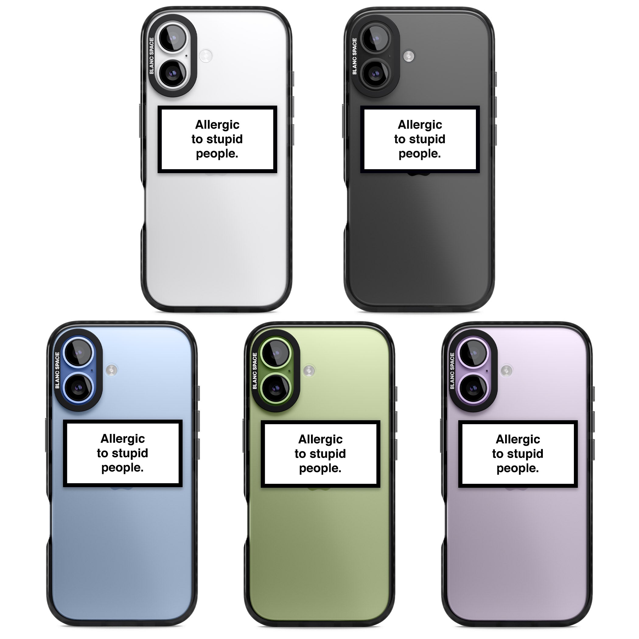 Allergic To Stupid People iPhone 17 Impact Black Phone Case APT Impact Protection