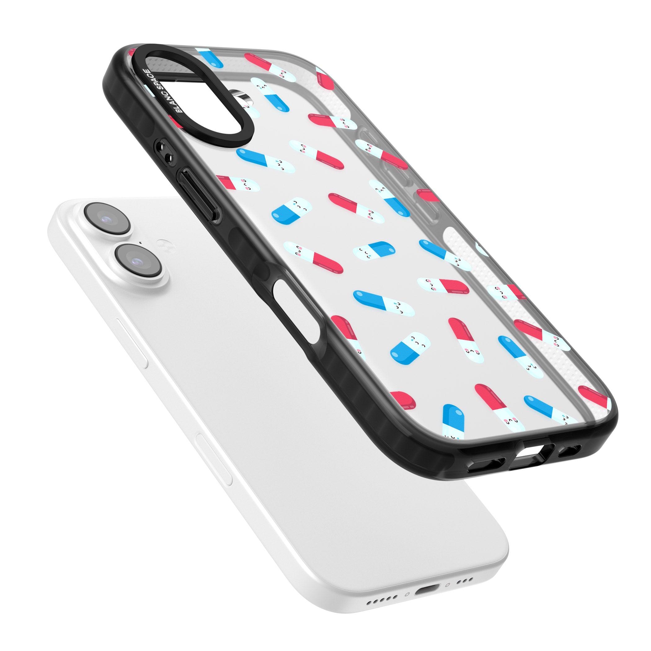 Kawaii Pill Pattern iPhone 17 Impact Black Phone Case Colours
