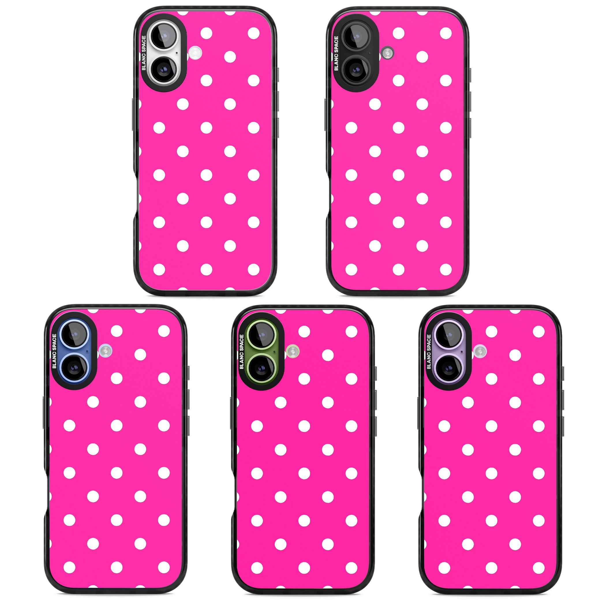 Pink Polka Dot iPhone 17 Impact Black Phone Case APT Impact Protection