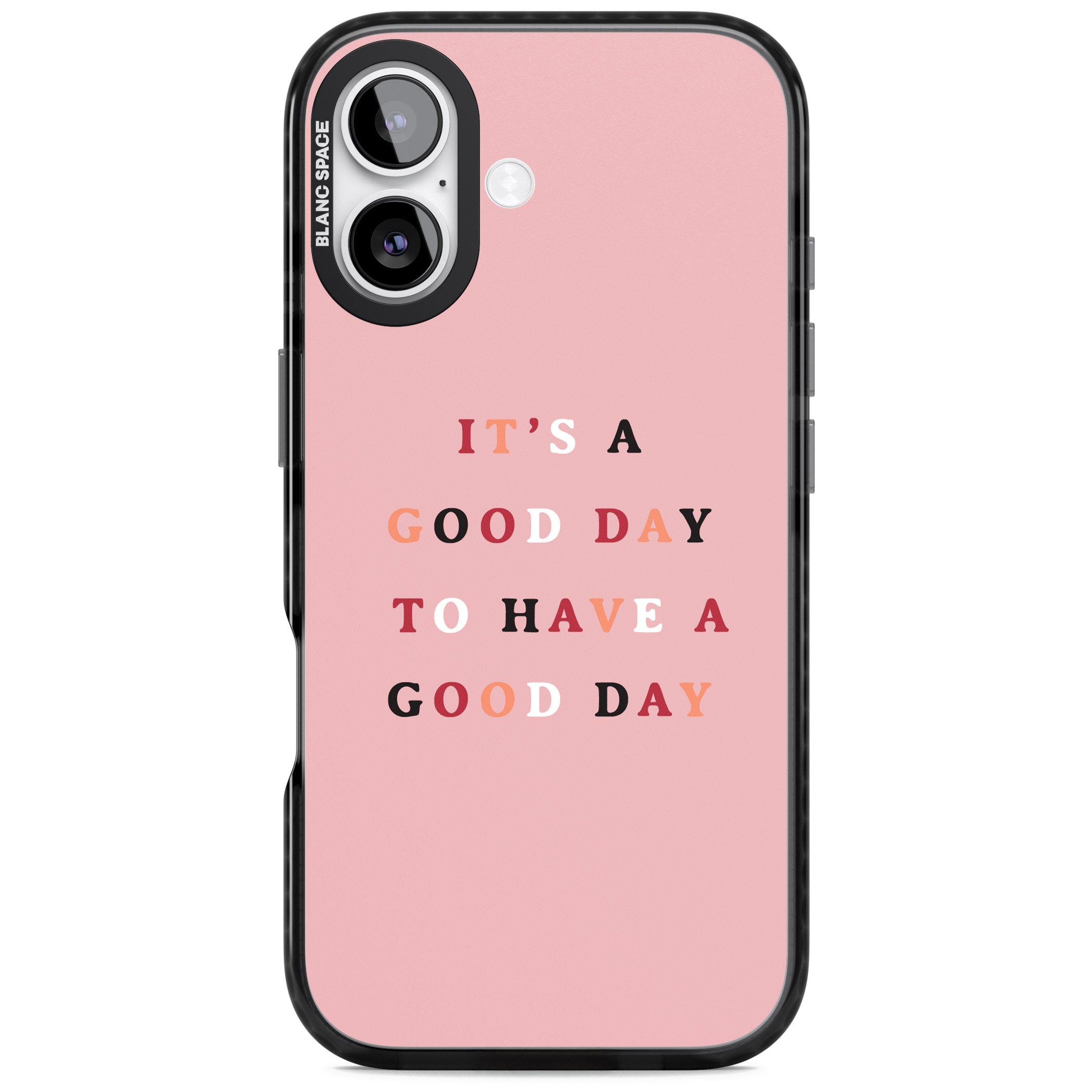 Good Day Pink Quote iPhone 17 Impact Black Phone Case