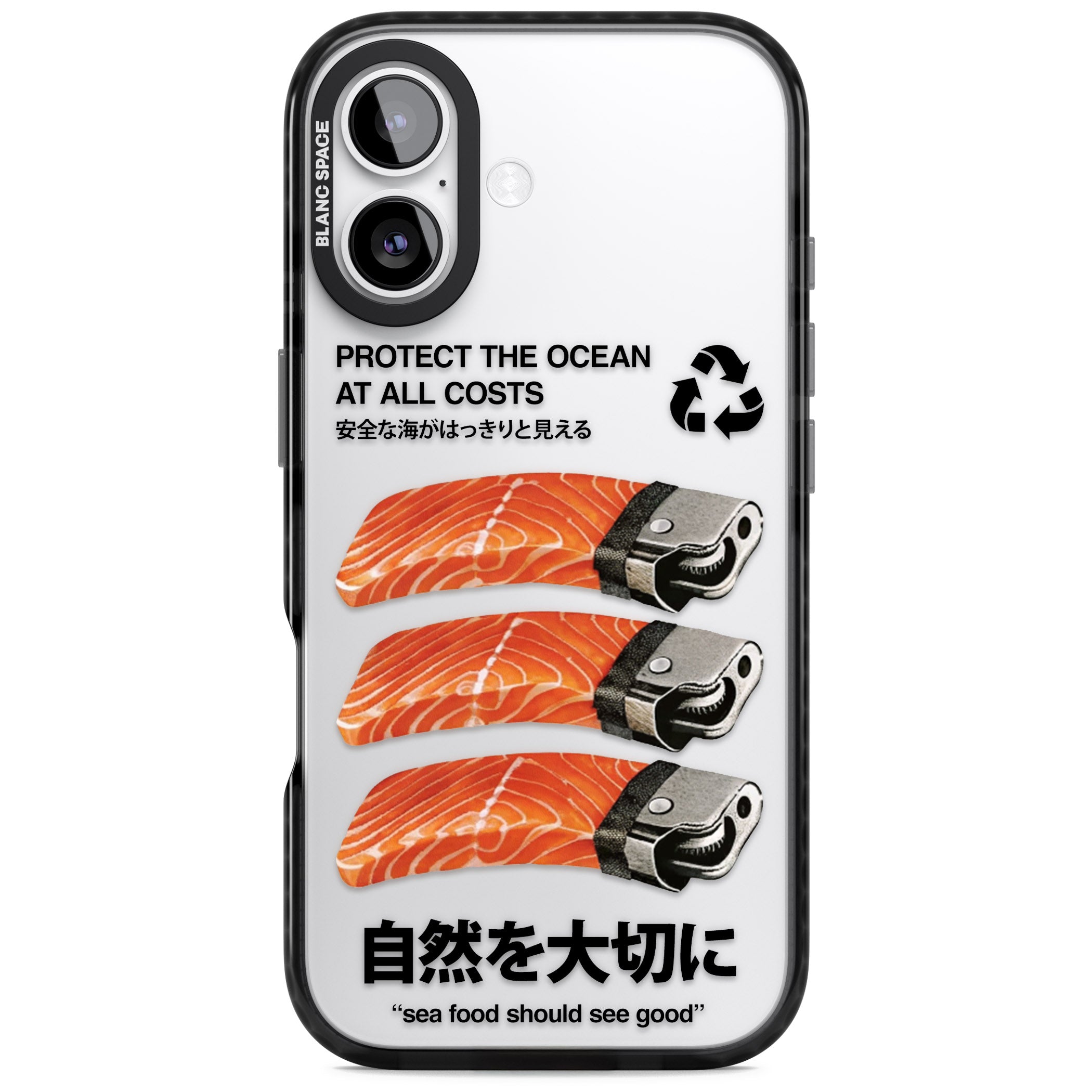 Protect The Ocean iPhone 17 Impact Black Phone Case