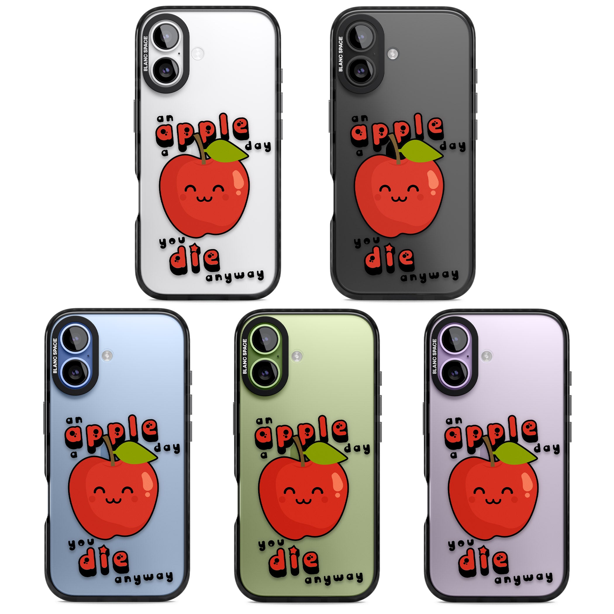 An Apple A Day iPhone 17 Impact Black Phone Case APT Impact Protection