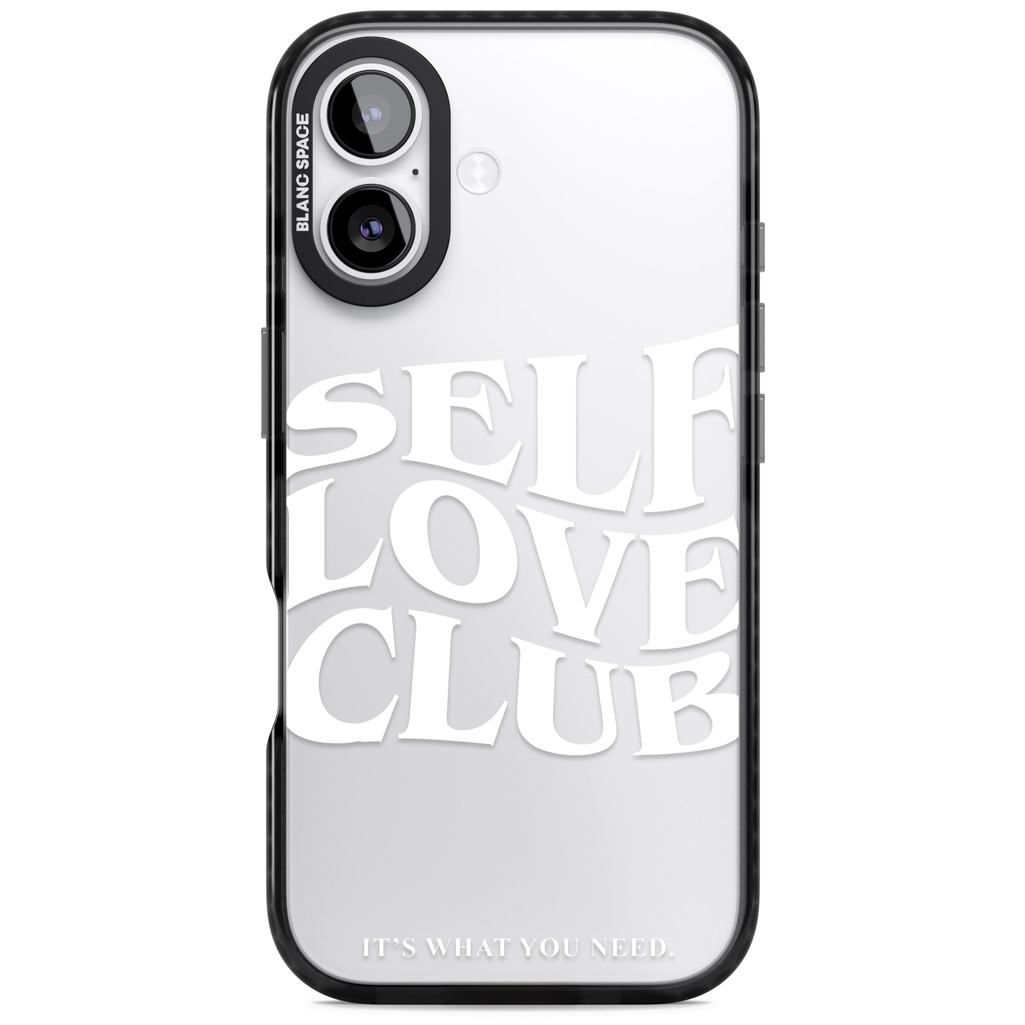 Self Love Club White iPhone 17 Impact Black Phone Case