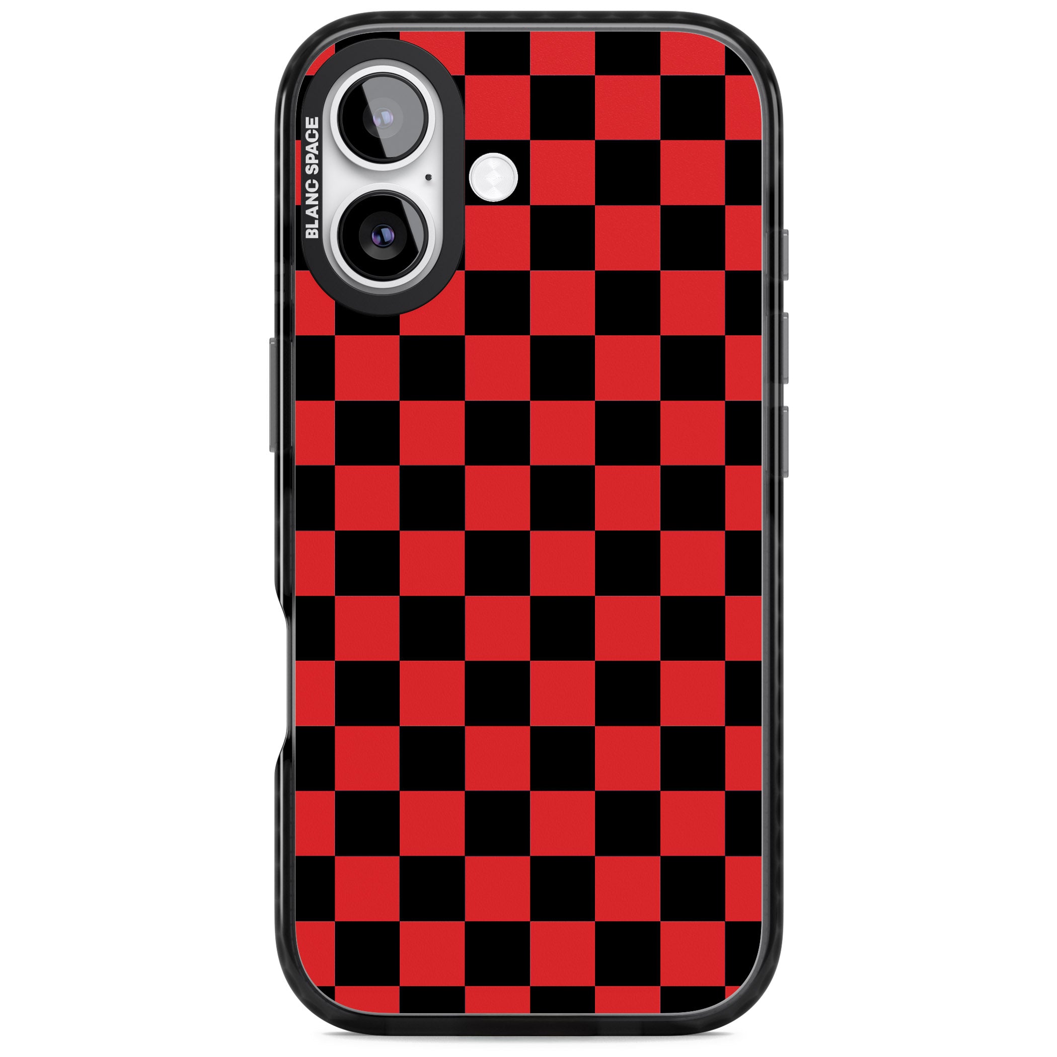 Red Black Checkered iPhone 17 Impact Black Phone Case