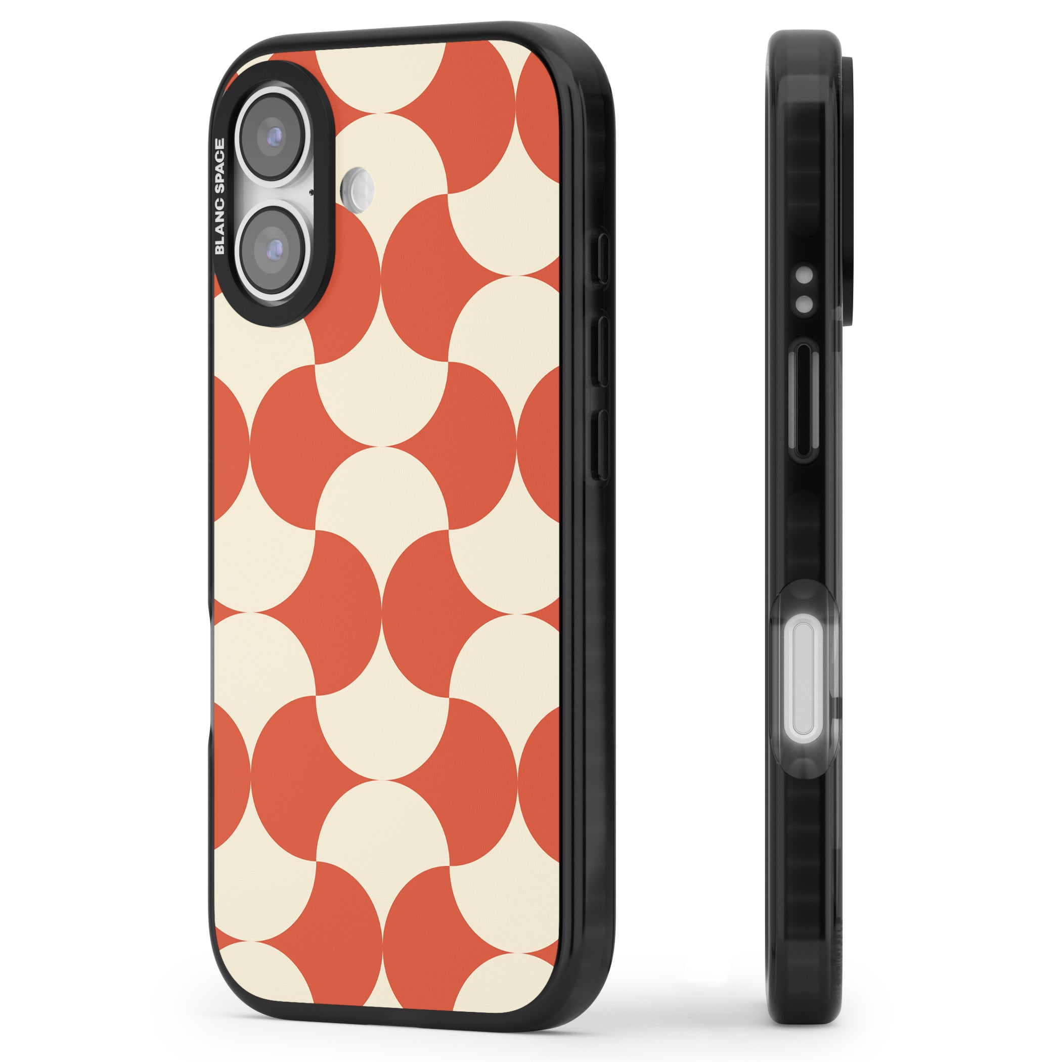 Abstract Retro Shapes iPhone 17 Impact Black Phone Case Side Profile