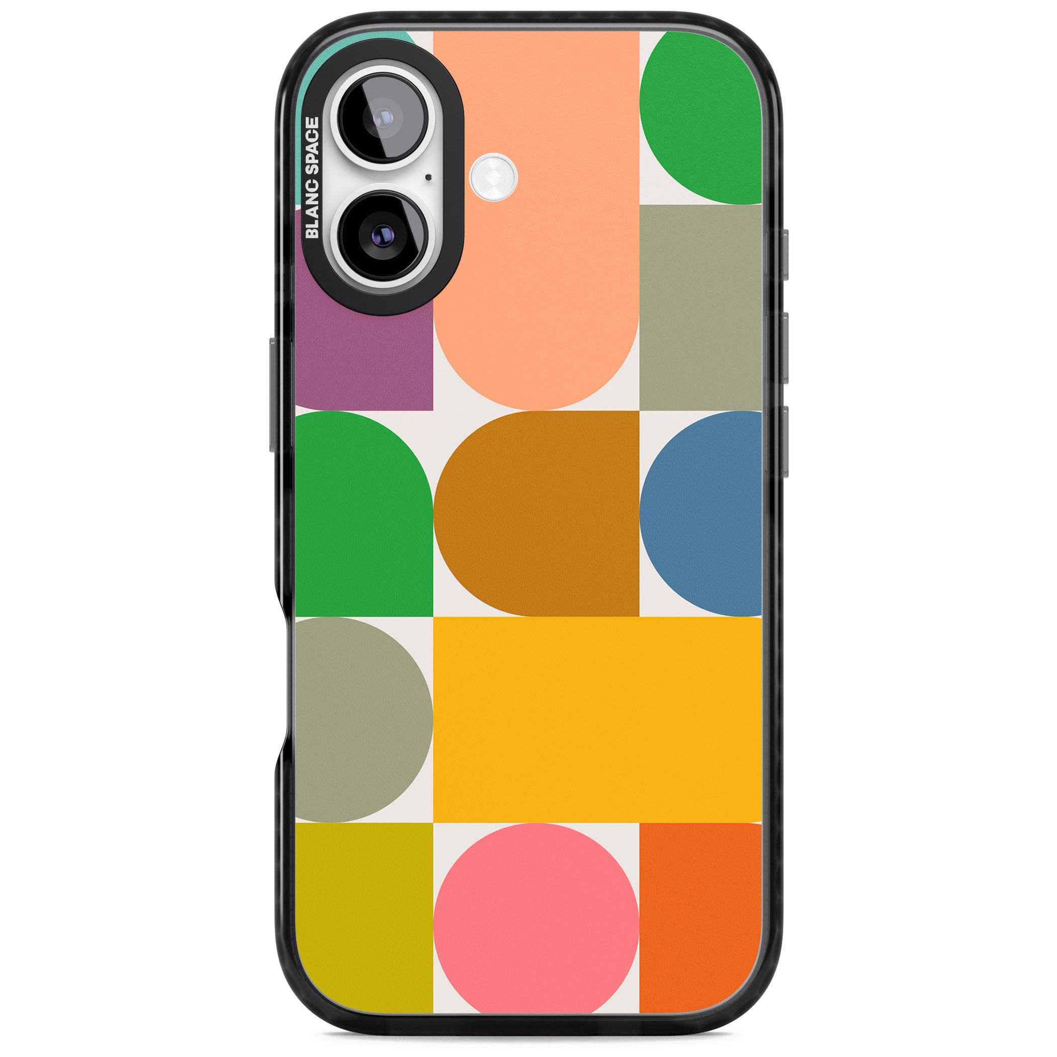 Retro Colorful Shapes iPhone 17 Impact Black Phone Case