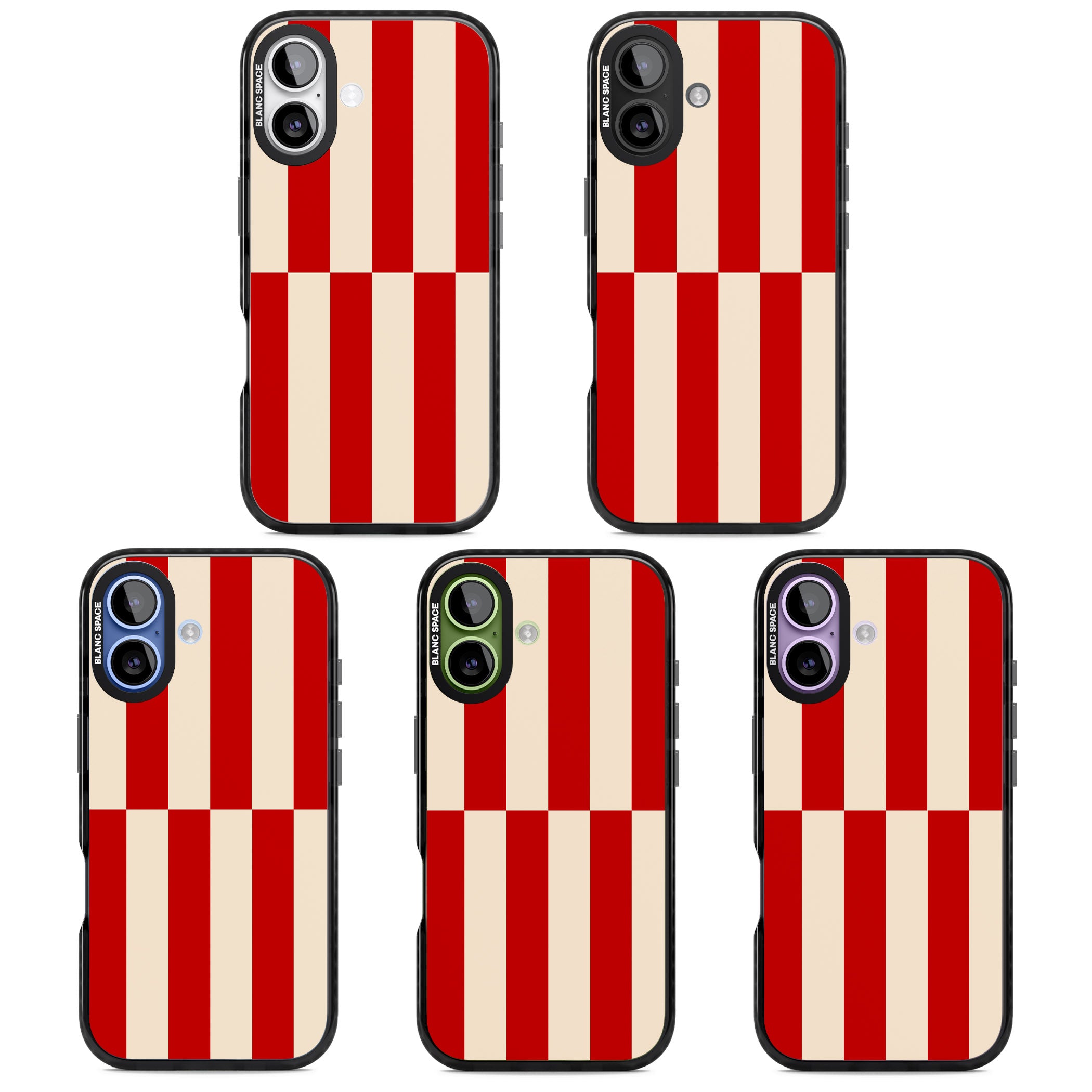 Retro Red Stripes iPhone 17 Impact Black Phone Case APT Impact Protection