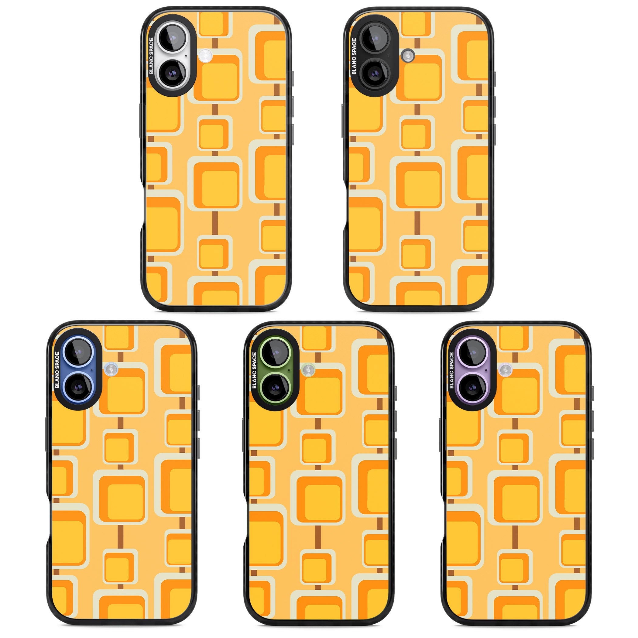 Sunny Mid Century Squares iPhone 17 Impact Black Phone Case APT Impact Protection