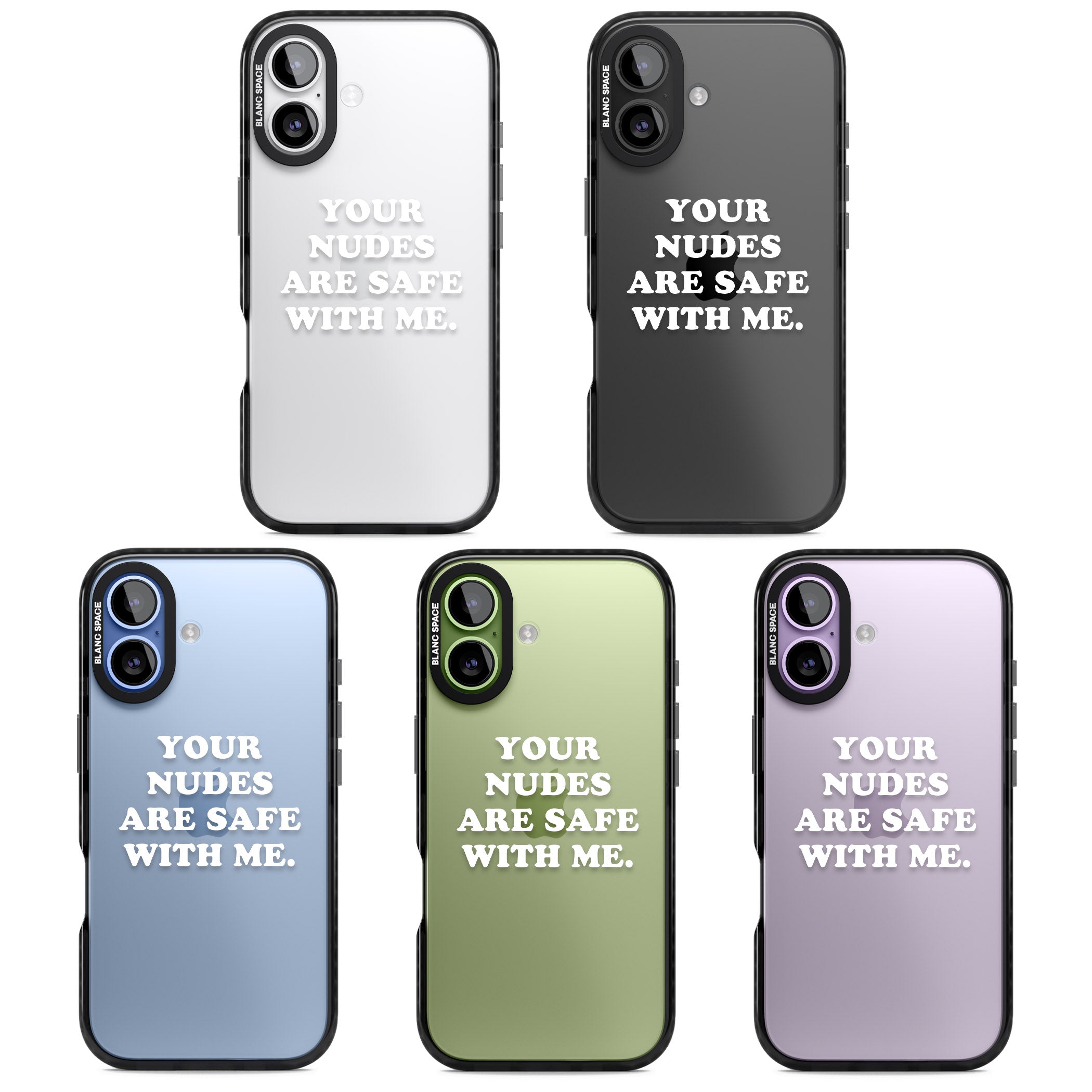 Your Nudes Are Safe White iPhone 17 Impact Black Phone Case APT Impact Protection