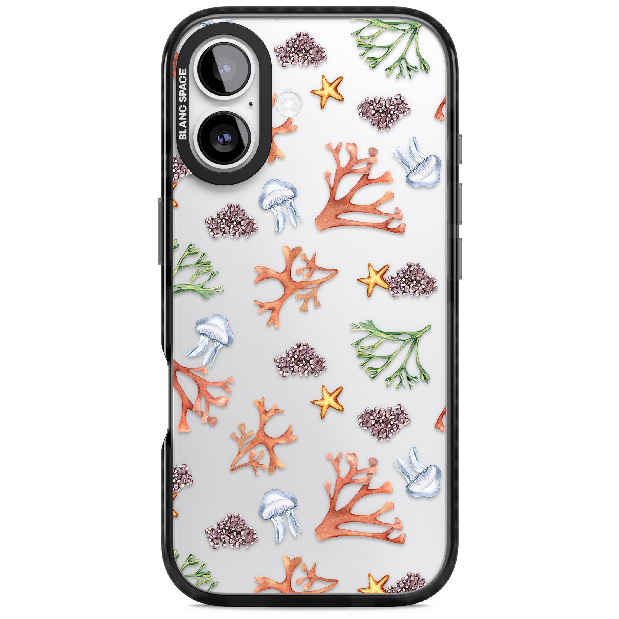 Coral & Jellyfish iPhone 17 Impact Black Phone Case