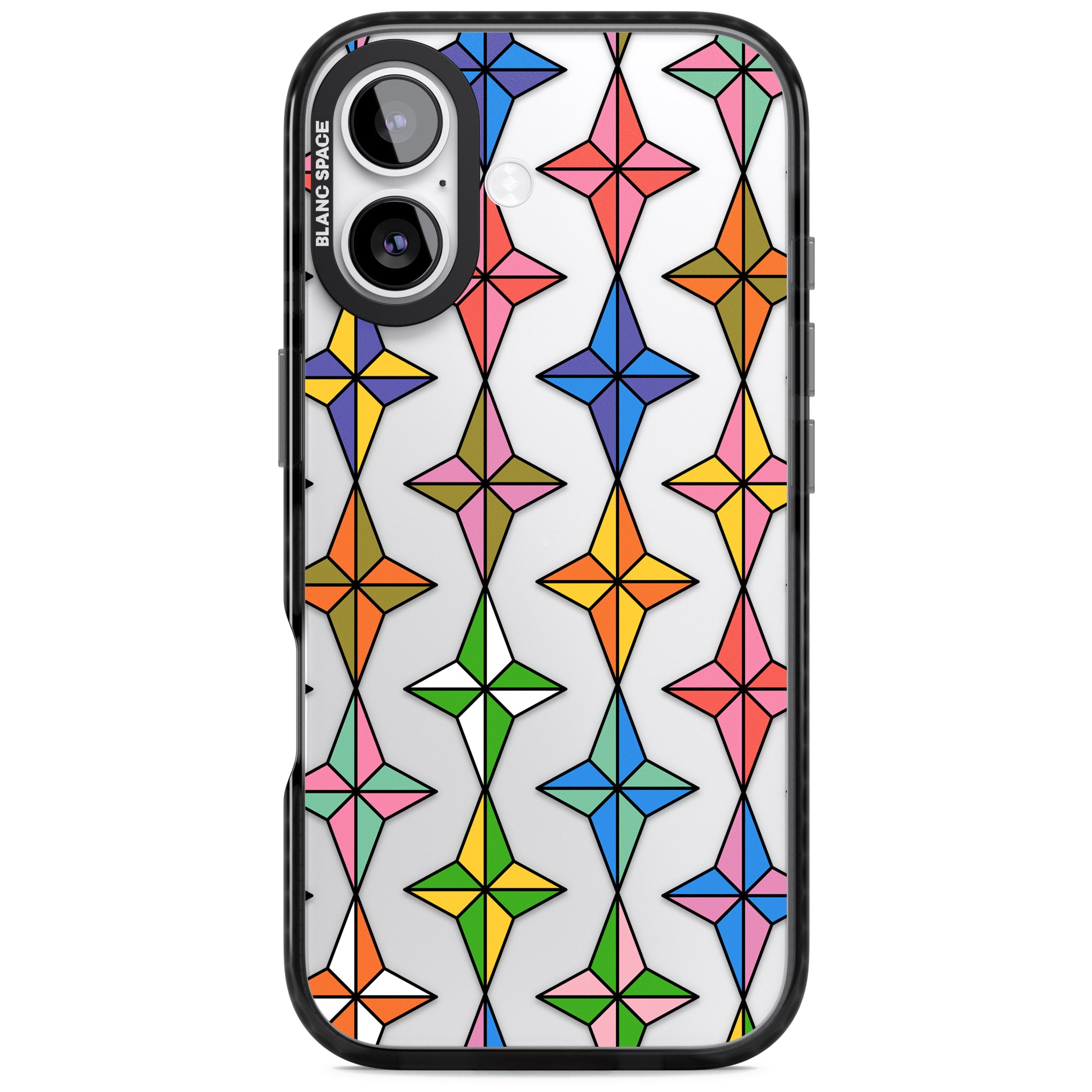 Multi Colour Stars Pattern iPhone 17 Impact Black Phone Case