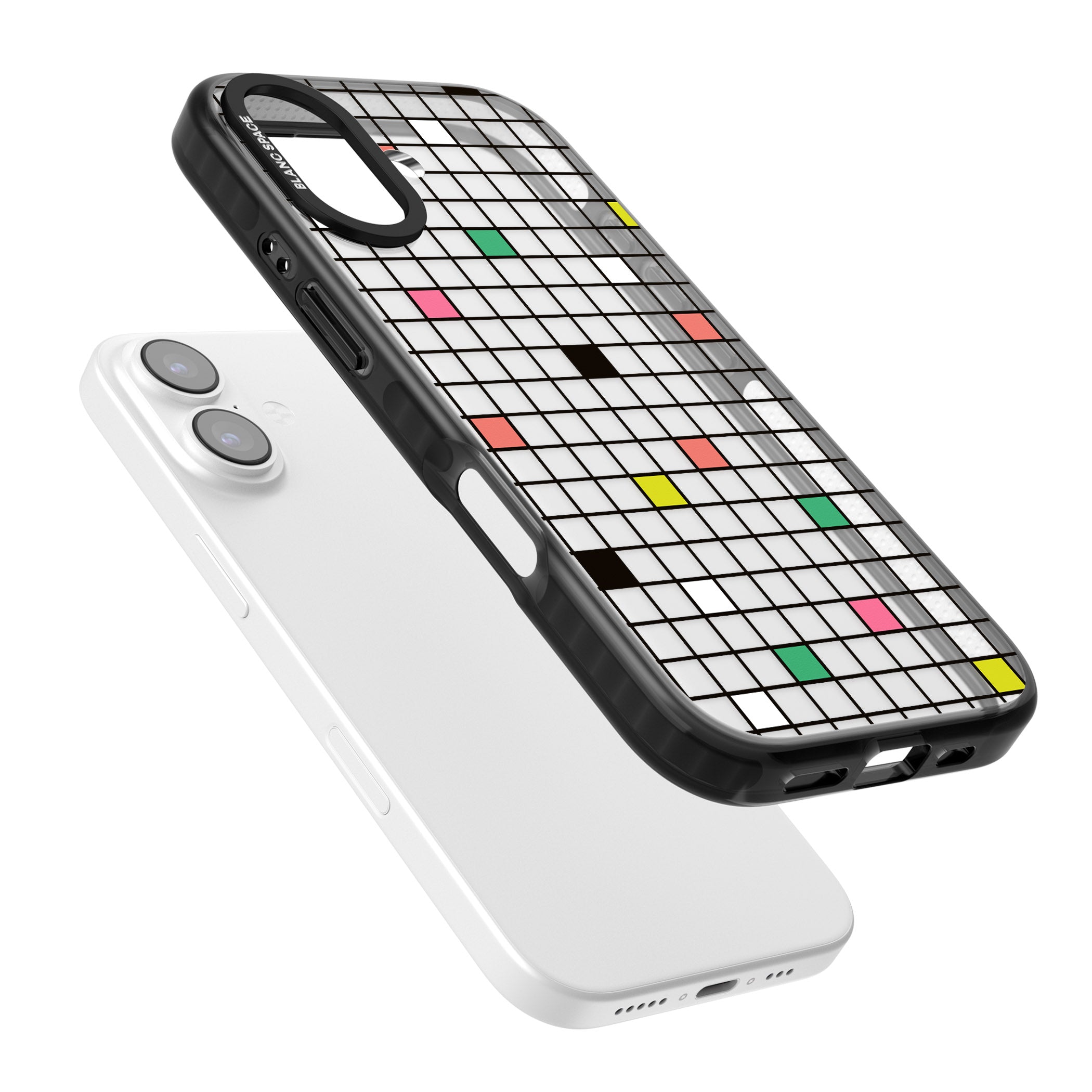 Vibrant Clear Geometric Grid iPhone 17 Impact Black Phone Case Colours