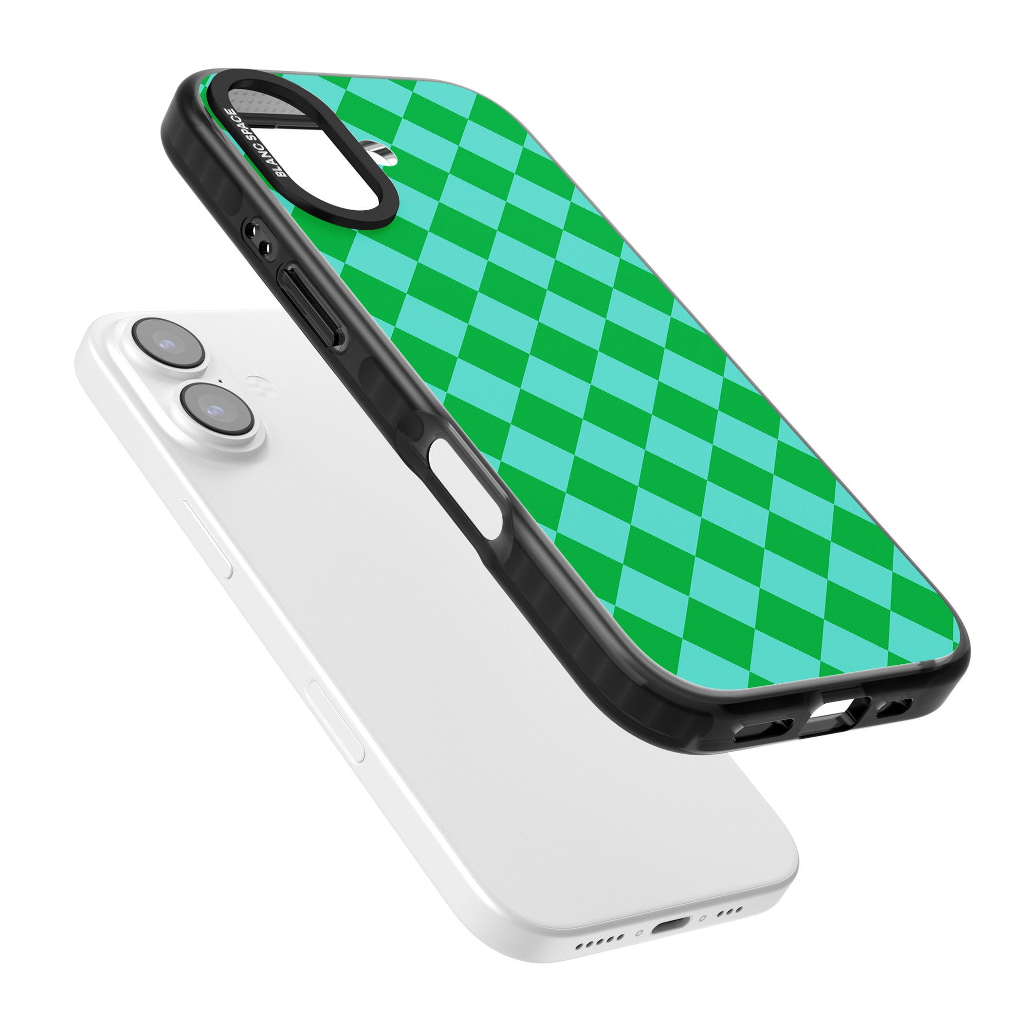 Retro Green Diamond Plaid iPhone 17 Impact Black Phone Case Colours