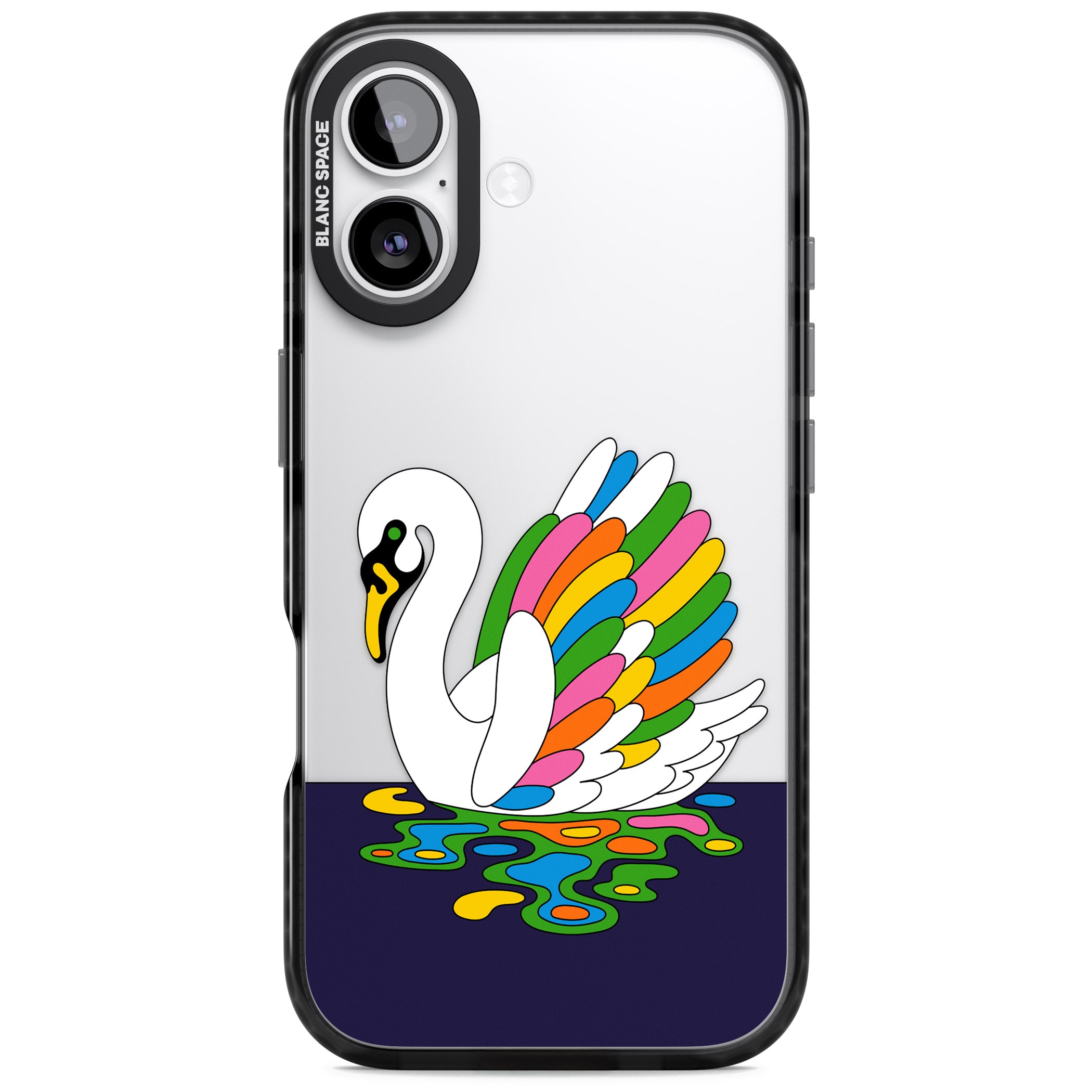 Serene Swan iPhone 17 Impact Black Phone Case