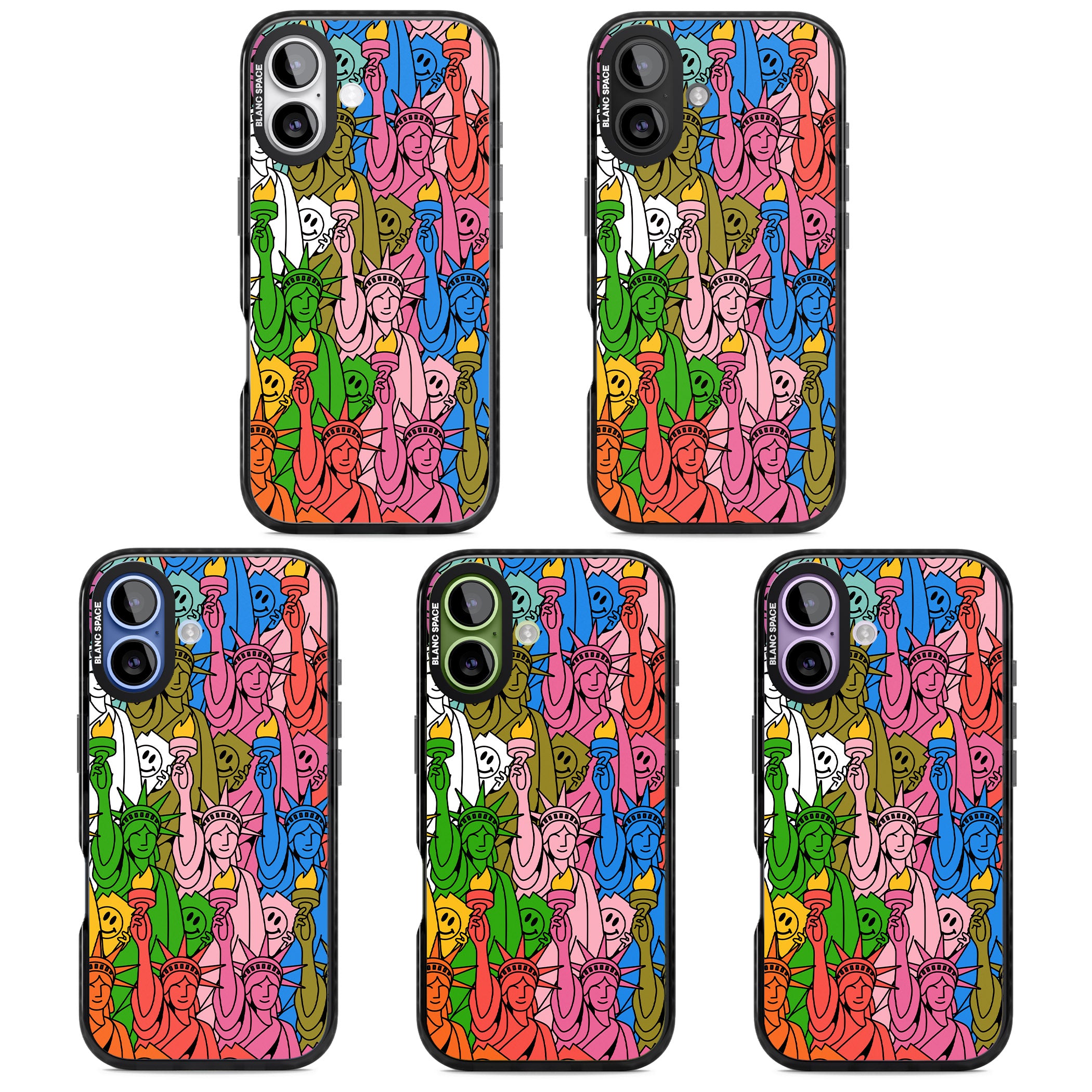 Multicolour Liberty Pattern iPhone 17 Impact Black Phone Case APT Impact Protection
