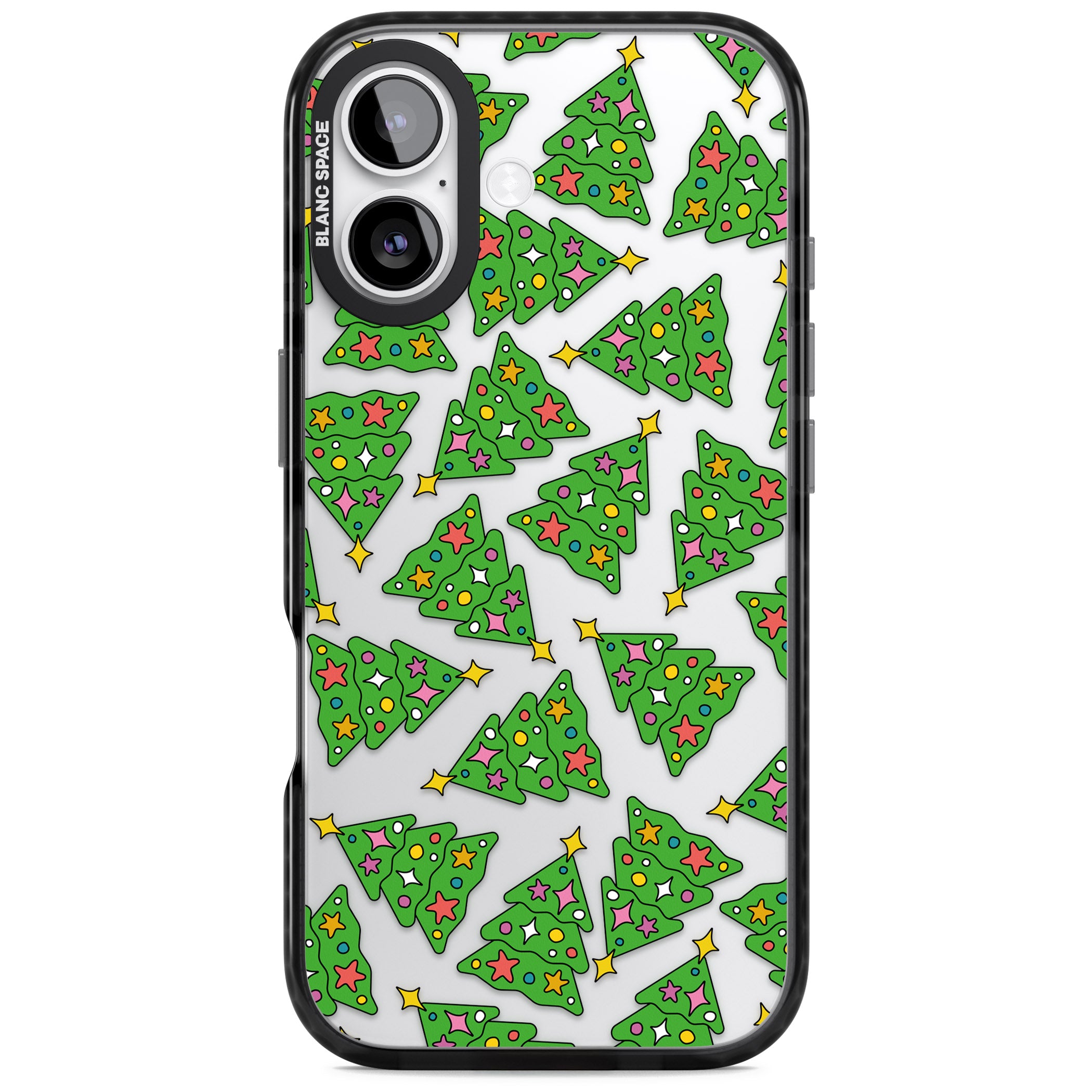 Christmas Tree Pattern iPhone 17 Impact Black Phone Case