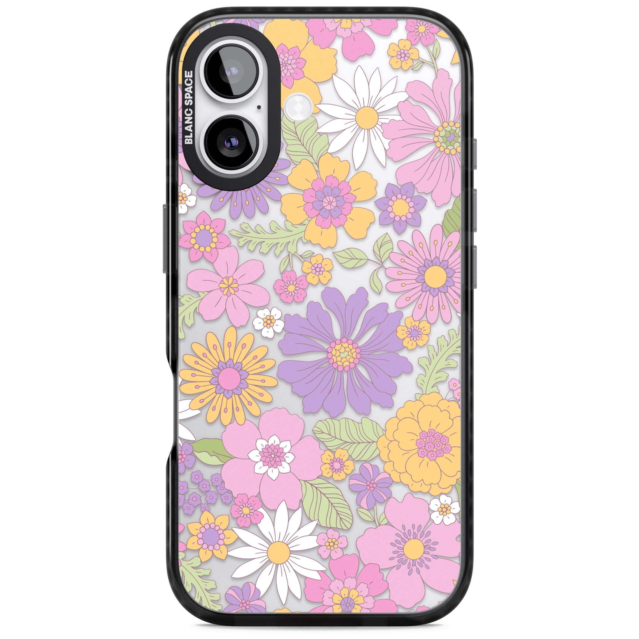Soft Flower Mix iPhone 17 Impact Black Phone Case