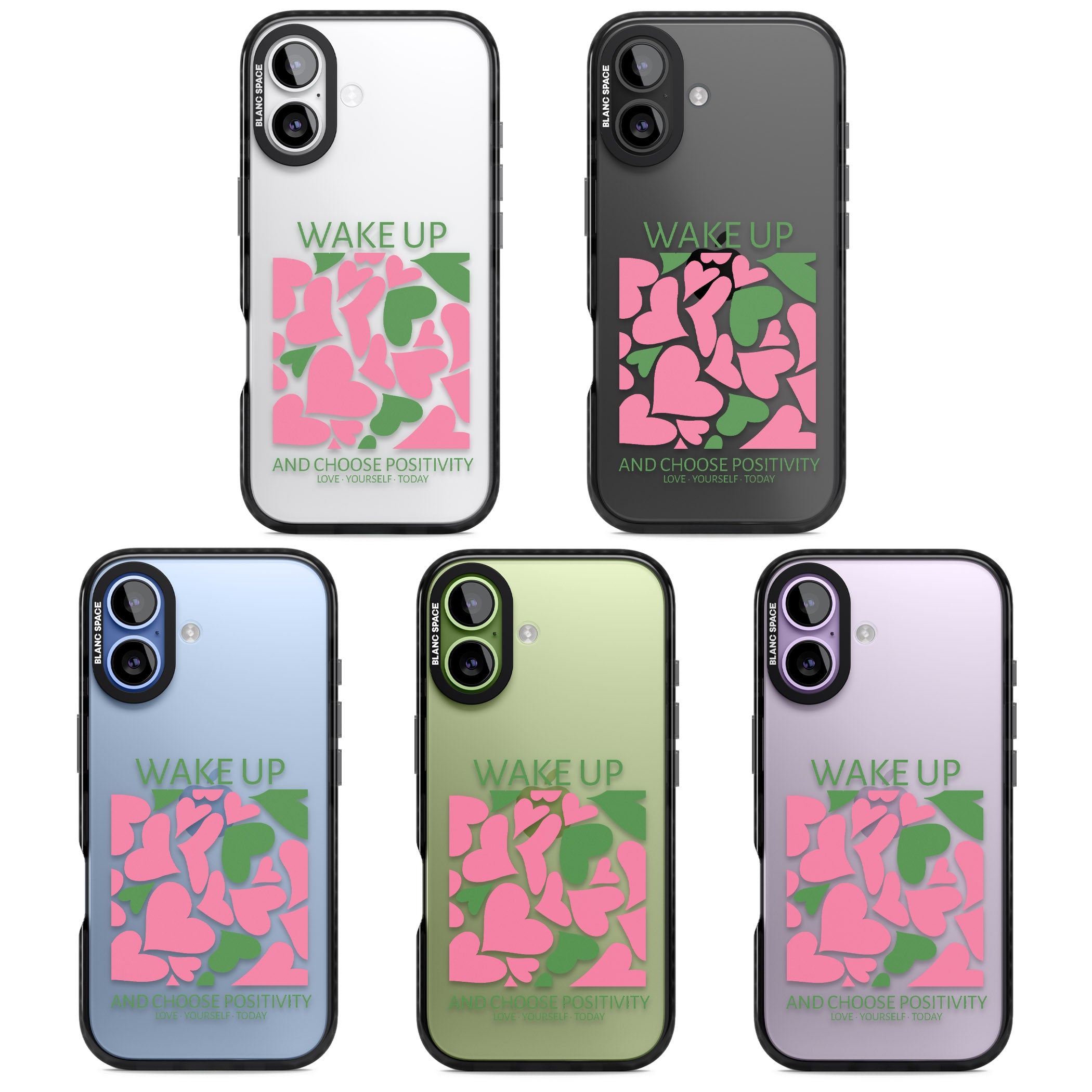 Wake Up And Choose Positivity iPhone 17 Impact Black Phone Case APT Impact Protection