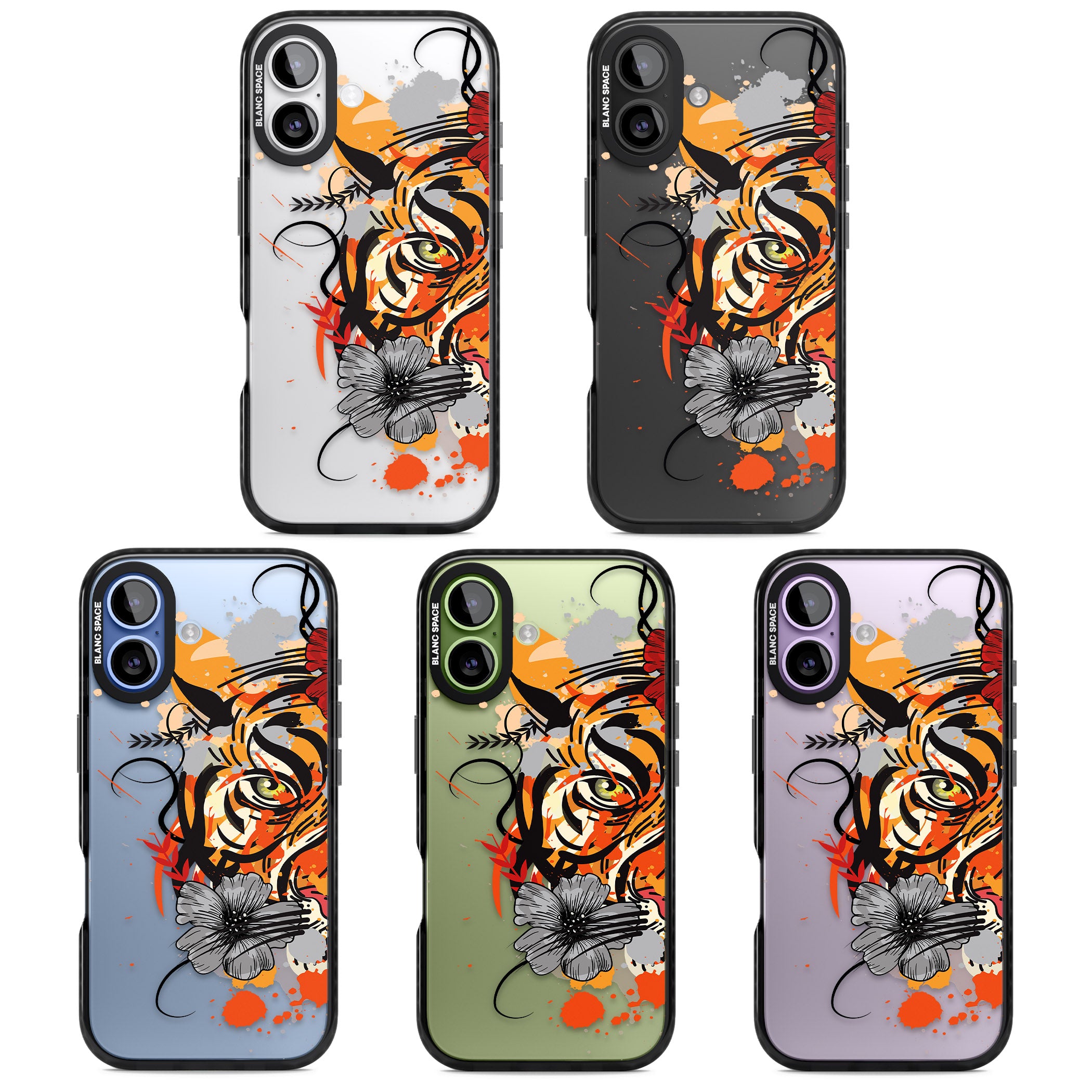 Sugar Skull Tiger iPhone 17 Impact Black Phone Case APT Impact Protection