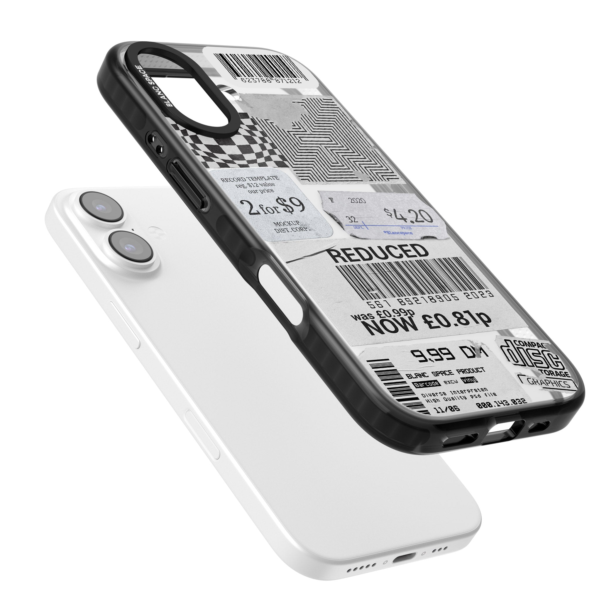 White Sticker Mix iPhone 17 Impact Black Phone Case Colours