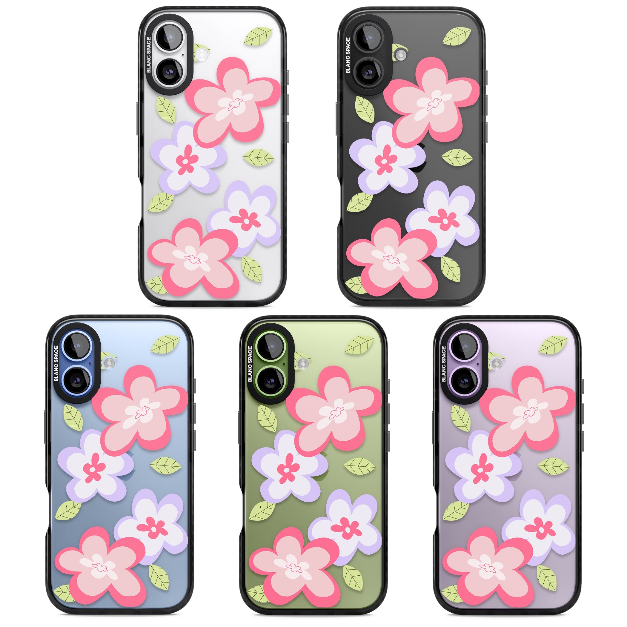 Funky Flowers iPhone 17 Impact Black Phone Case APT Impact Protection
