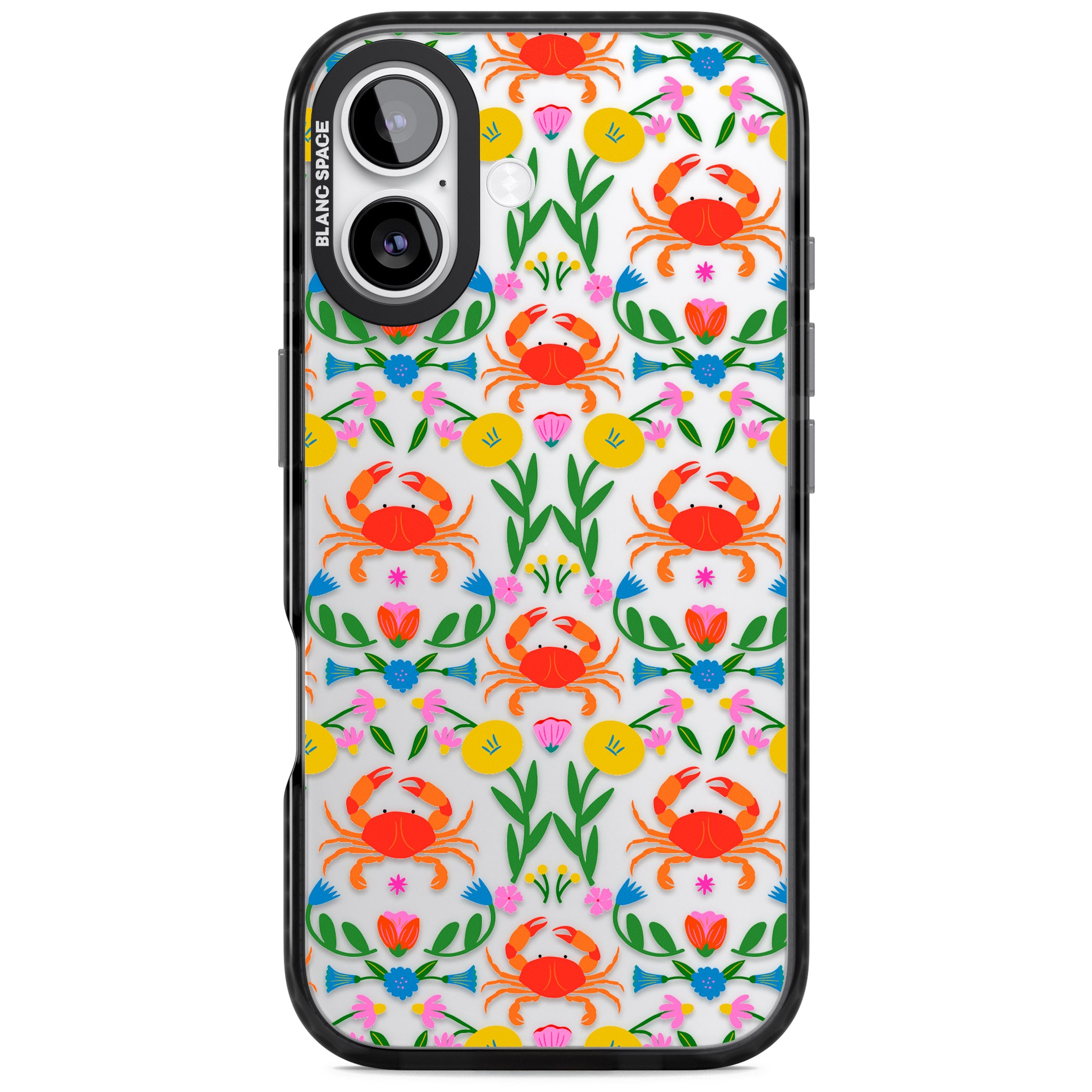 Crabs Flowers iPhone 17 Impact Black Phone Case