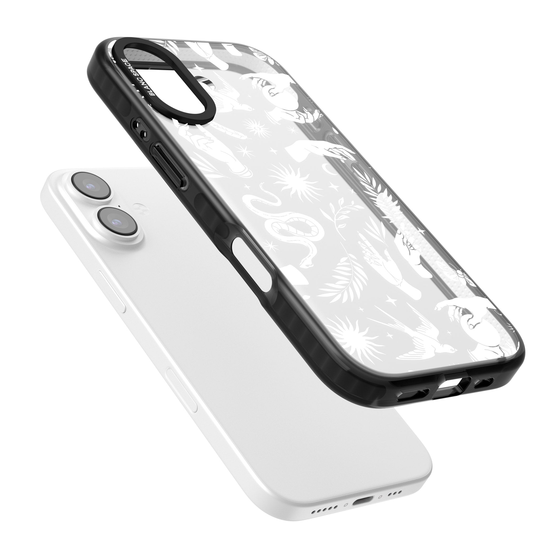 Celestial Pattern (White) iPhone 17 Impact Black Phone Case Colours