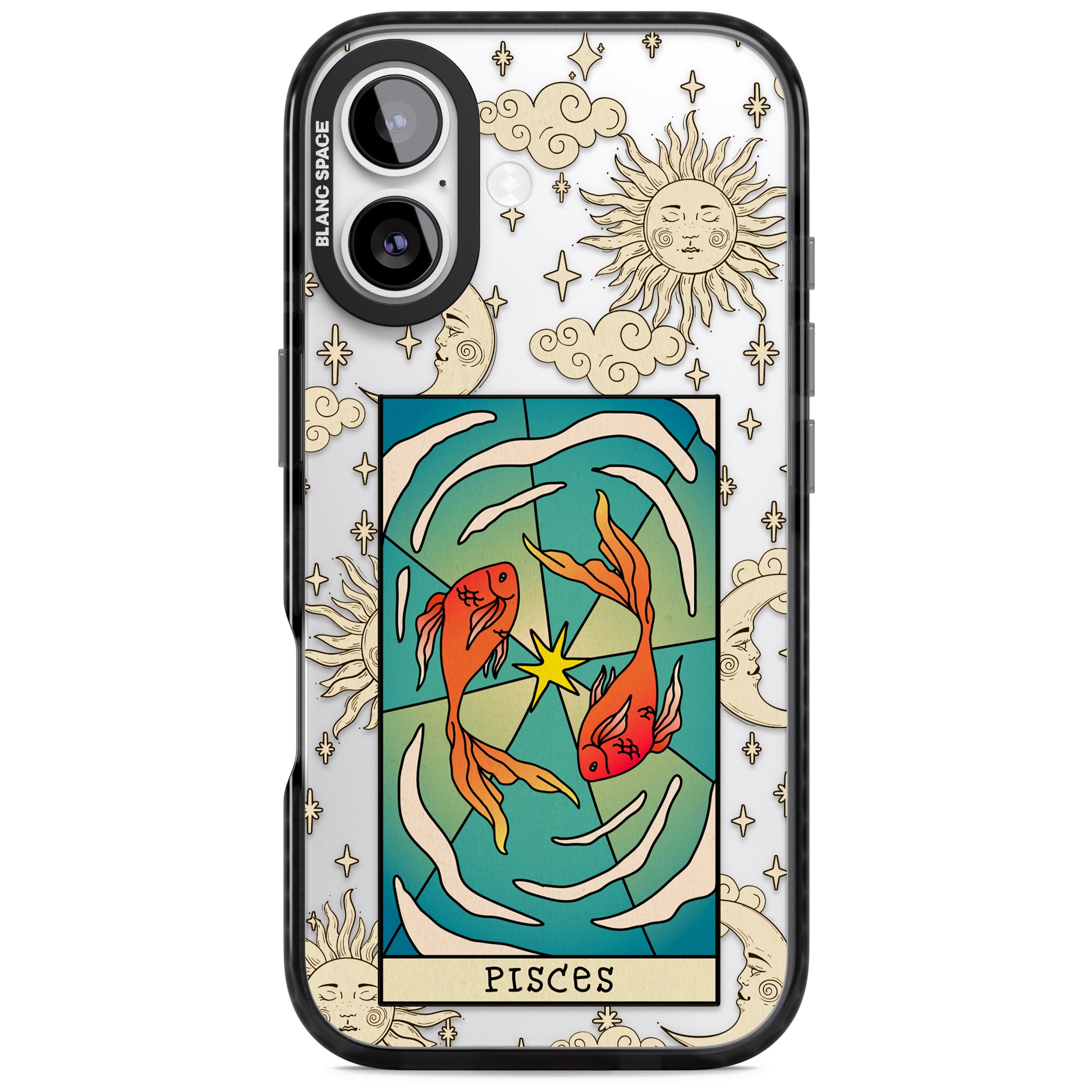 Celestial Zodiac Pisces iPhone 17 Impact Black Phone Case