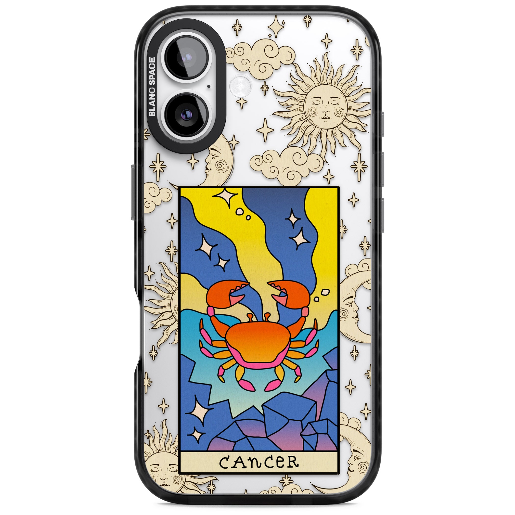 Celestial Zodiac Cancer iPhone 17 Impact Black Phone Case