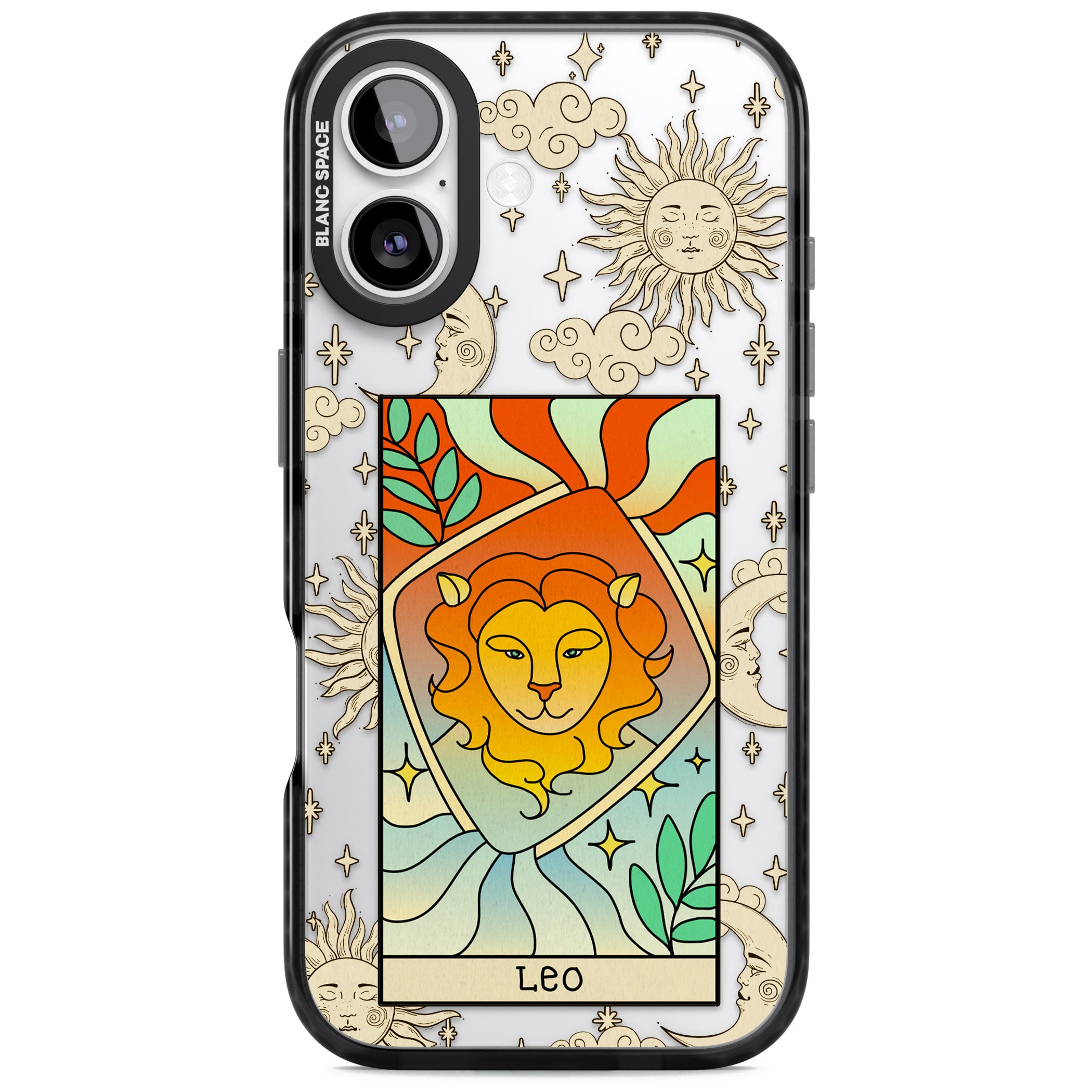 Celestial Zodiac Leo iPhone 17 Impact Black Phone Case