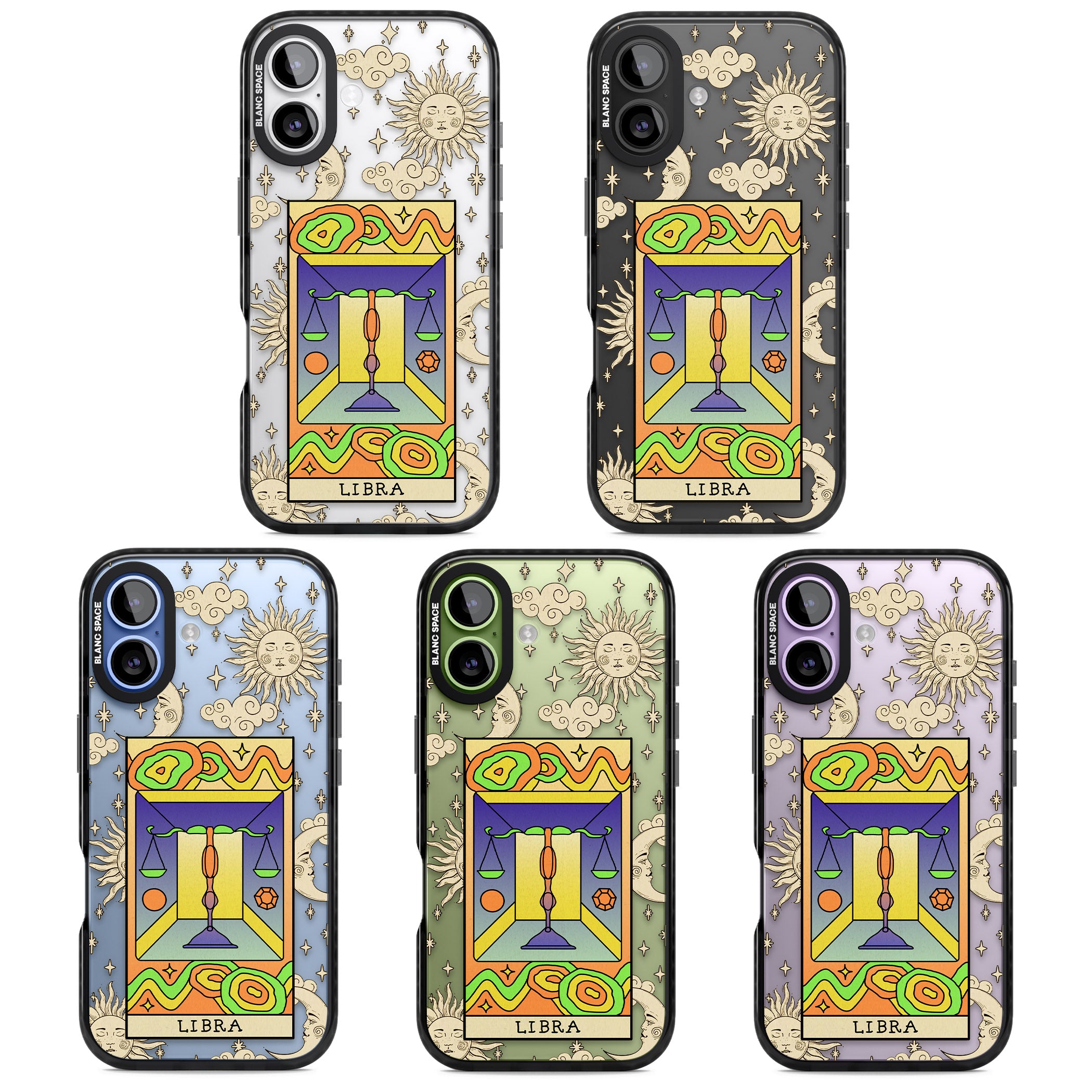 Celestial Zodiac Libra iPhone 17 Impact Black Phone Case APT Impact Protection