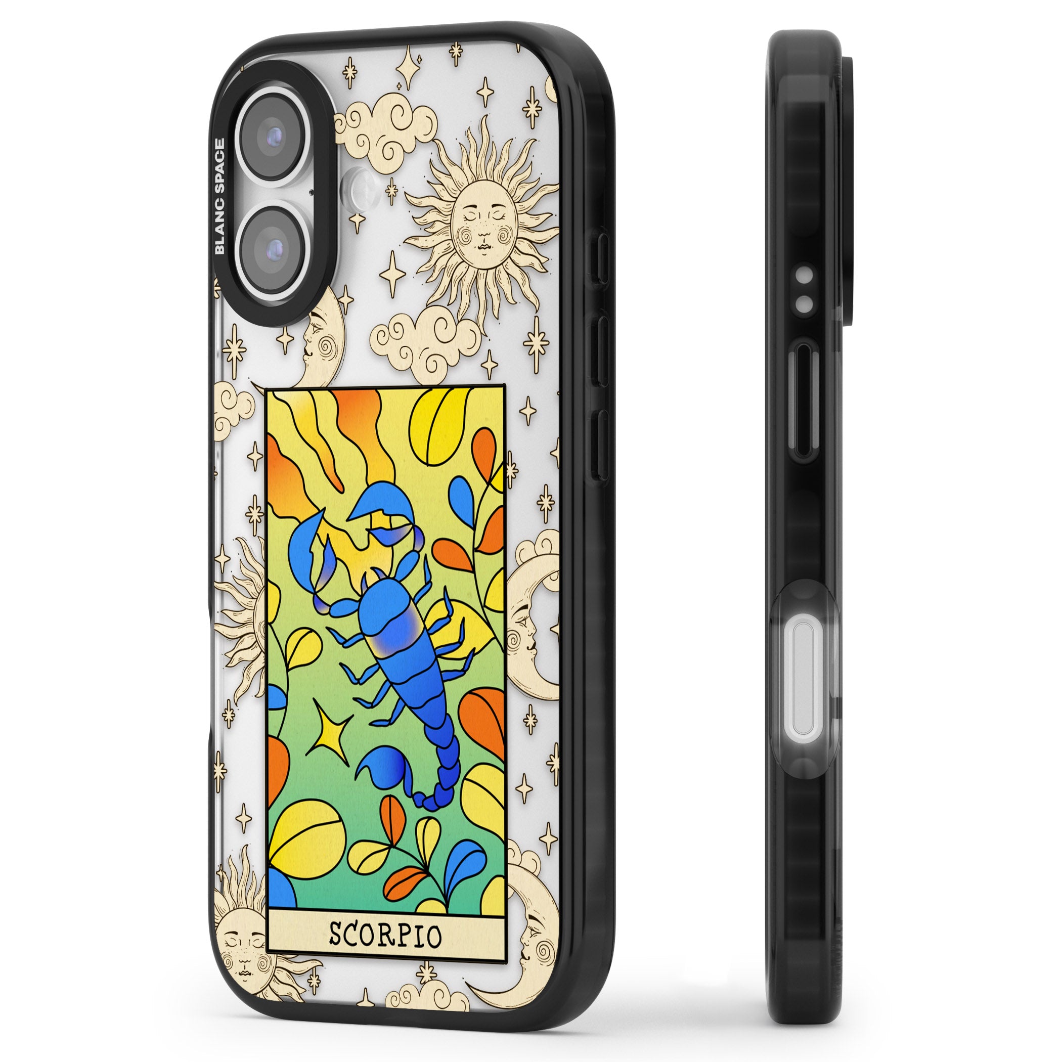Celestial Zodiac Scorpio iPhone 17 Impact Black Phone Case Side Profile