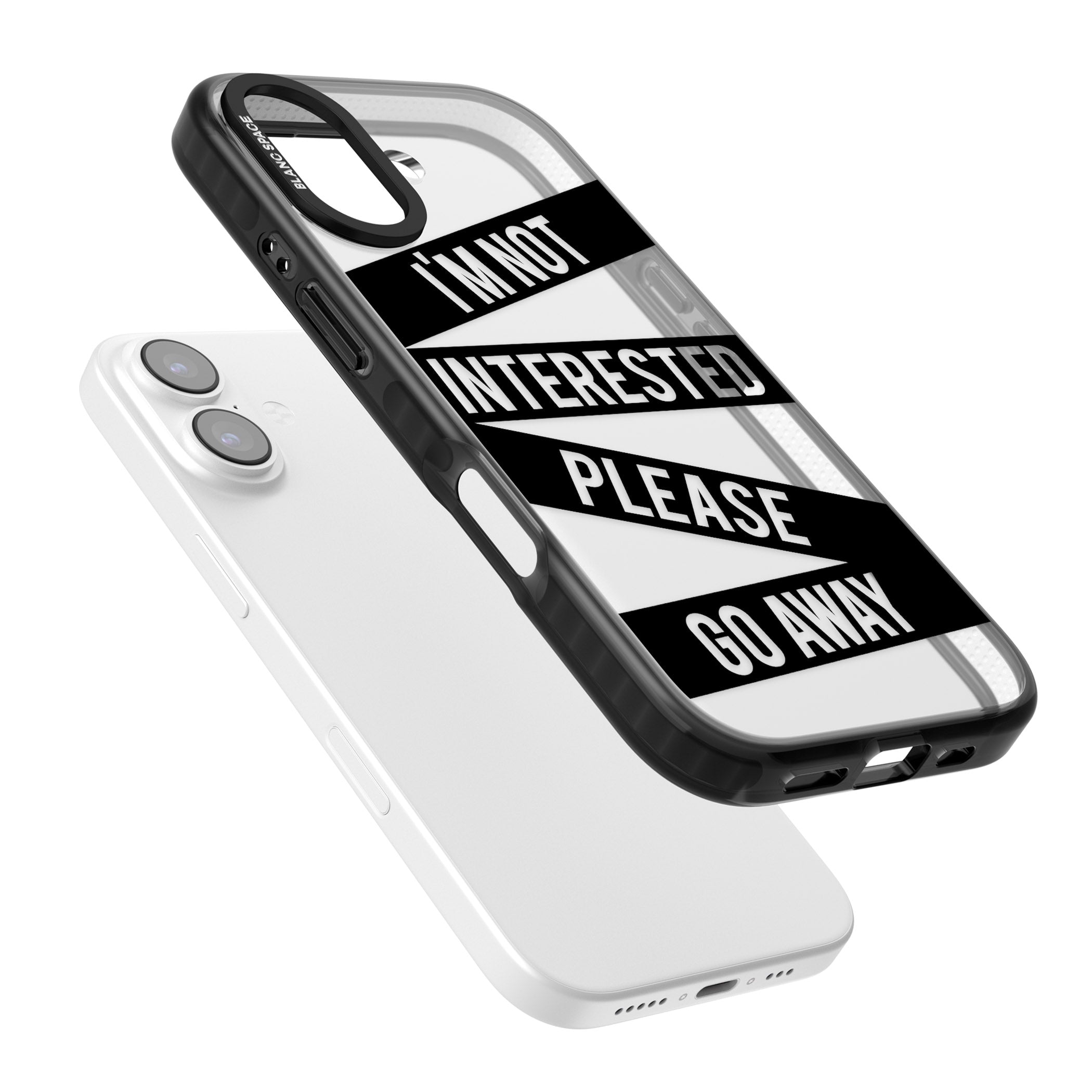 Not Interested Warning iPhone 17 Impact Black Phone Case Colours