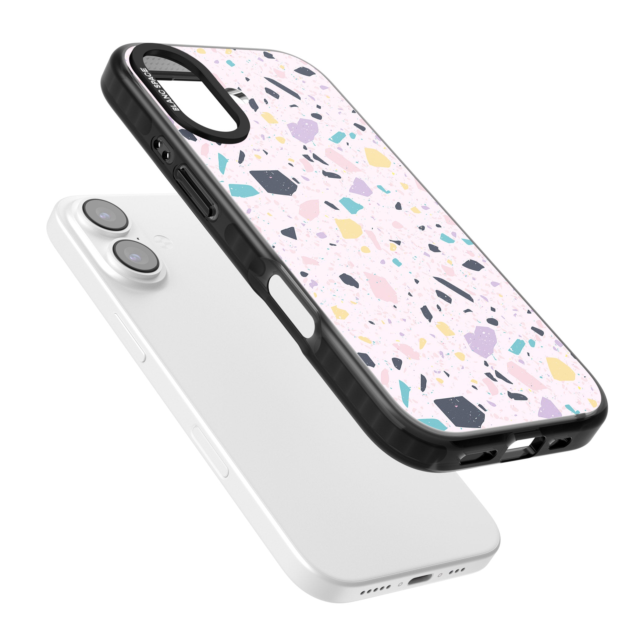 Pink, Purple & Turquoise Terrazzo Pattern iPhone 17 Impact Black Phone Case Colours