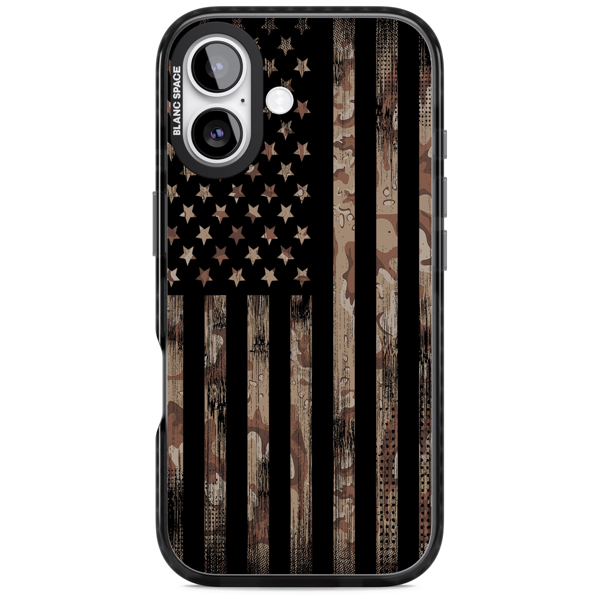 Desert Camo Us Flag iPhone 17 Impact Black Phone Case