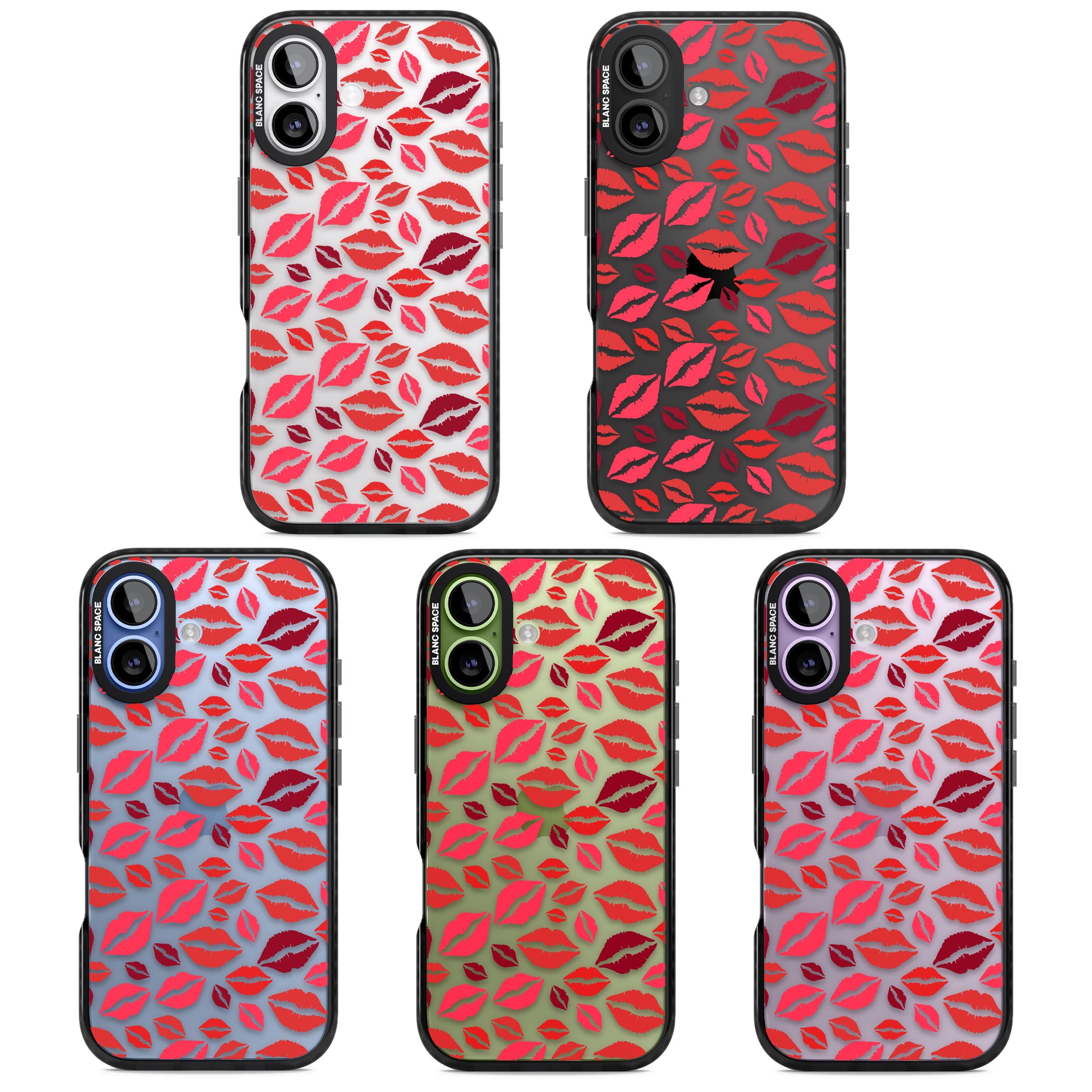 Lips Pattern iPhone 17 Impact Black Phone Case APT Impact Protection